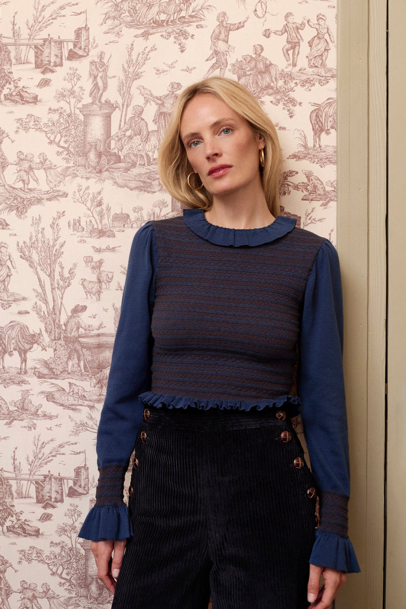 Maria de la Orden | Aleria Knit Top Navy