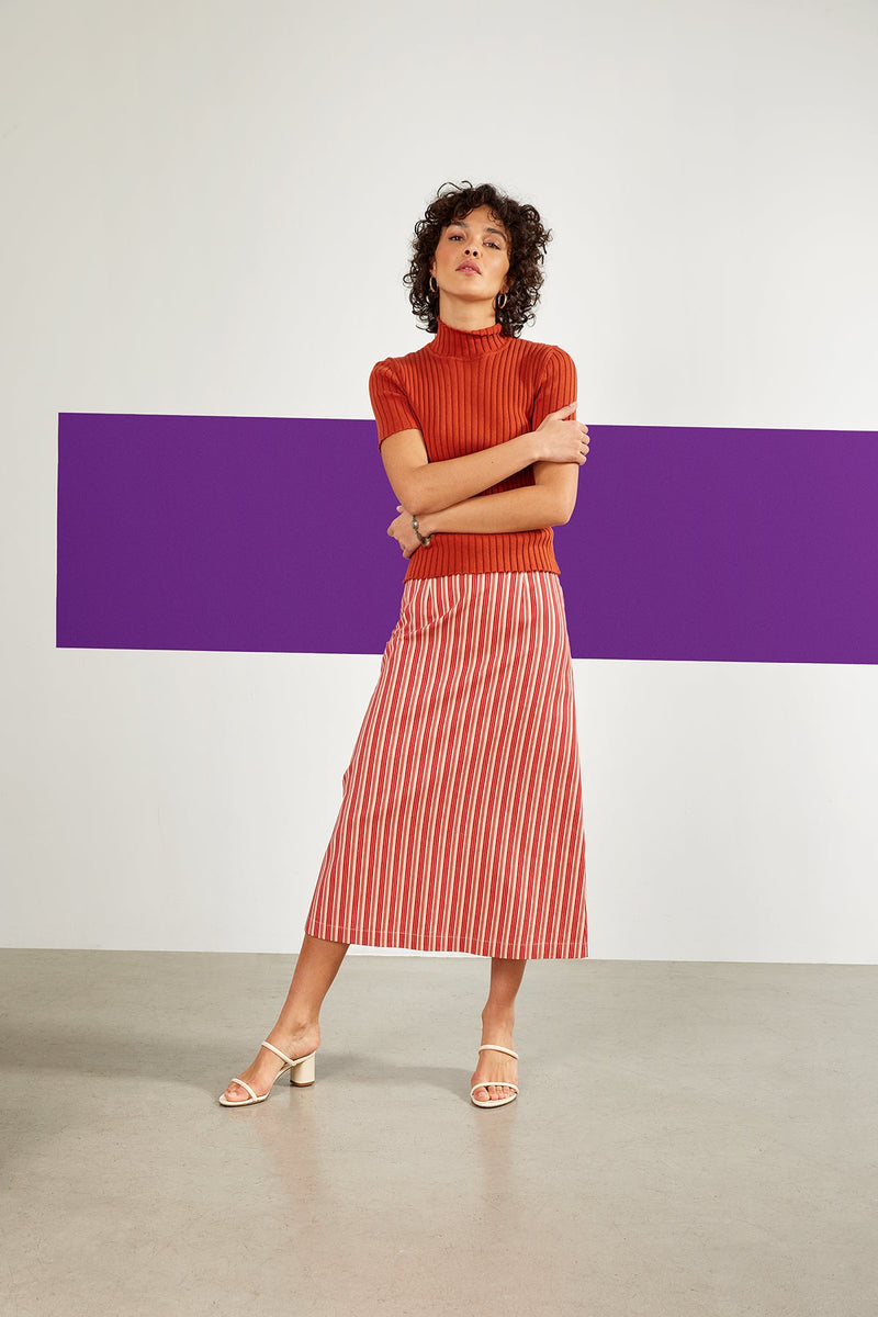 Maria de la Orden | Costa Skirt Red Stripes