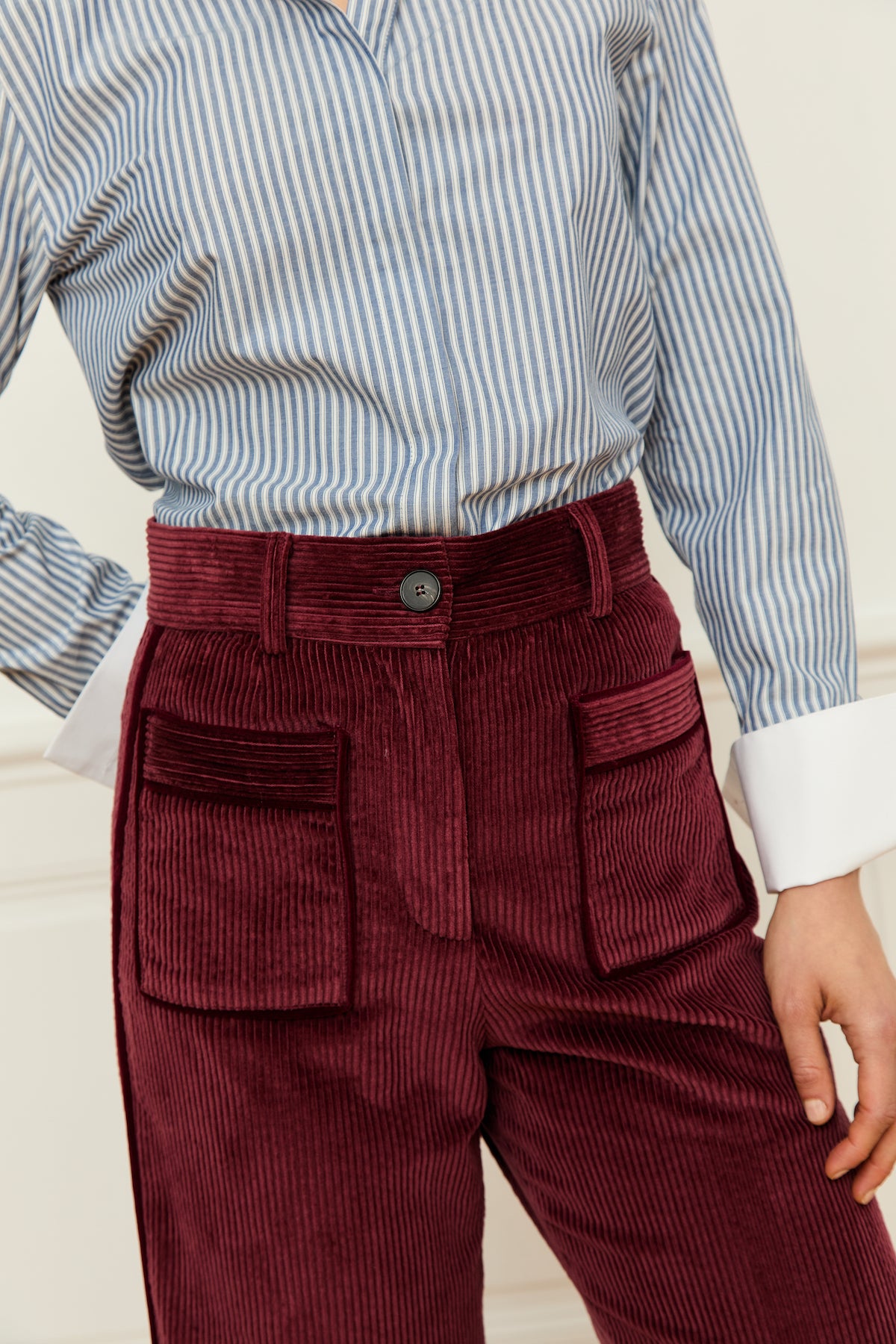 Maria de la Orden | Niza Pants Burgundy Corduroy