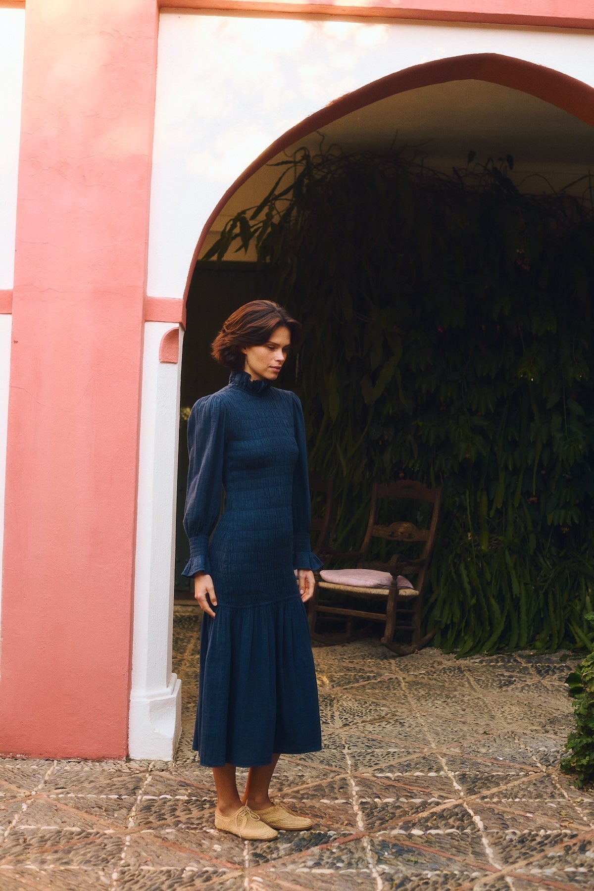 Aleria Long Dress - Navy - XS