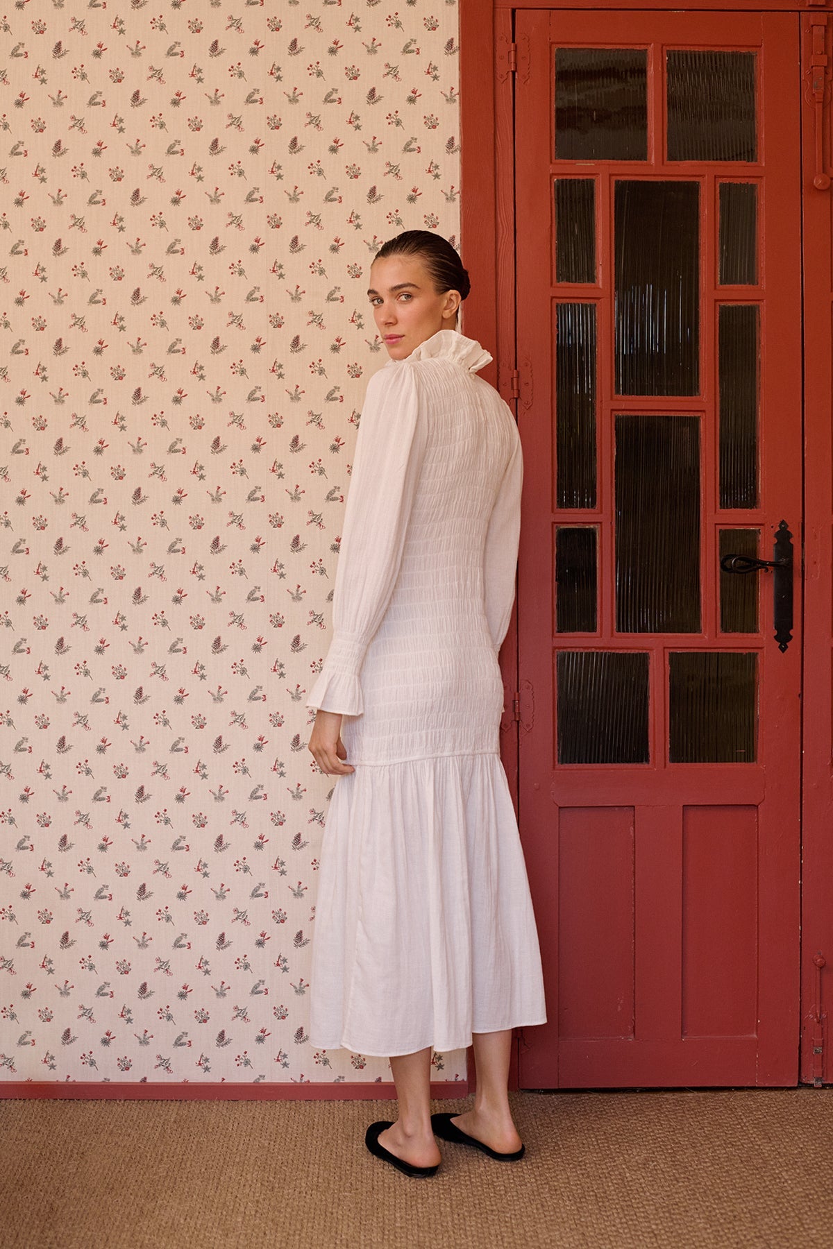 Aleria Long Dress with Smocks | Maria de la Orden