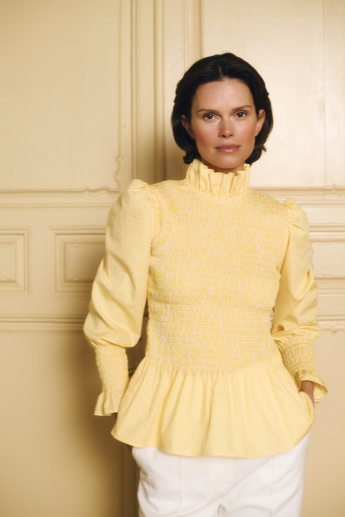 Aleria Vichy Shirt | Long Sleeve Checked Blouse – Maria de la Orden