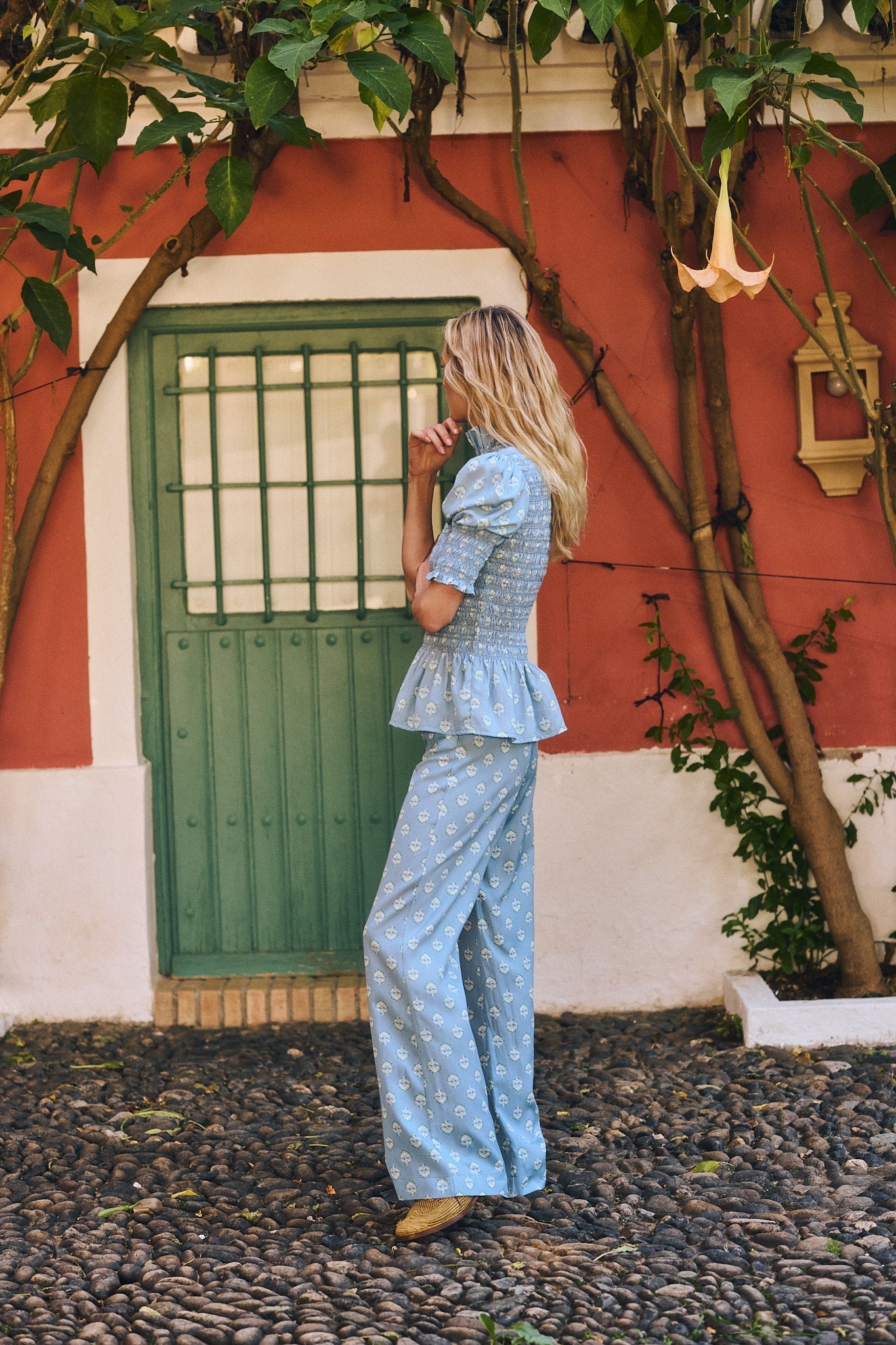Maria de la Orden | Aleria Shirt SS Blue Flowers