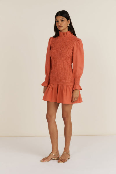 orange dress short Maria de la Orden