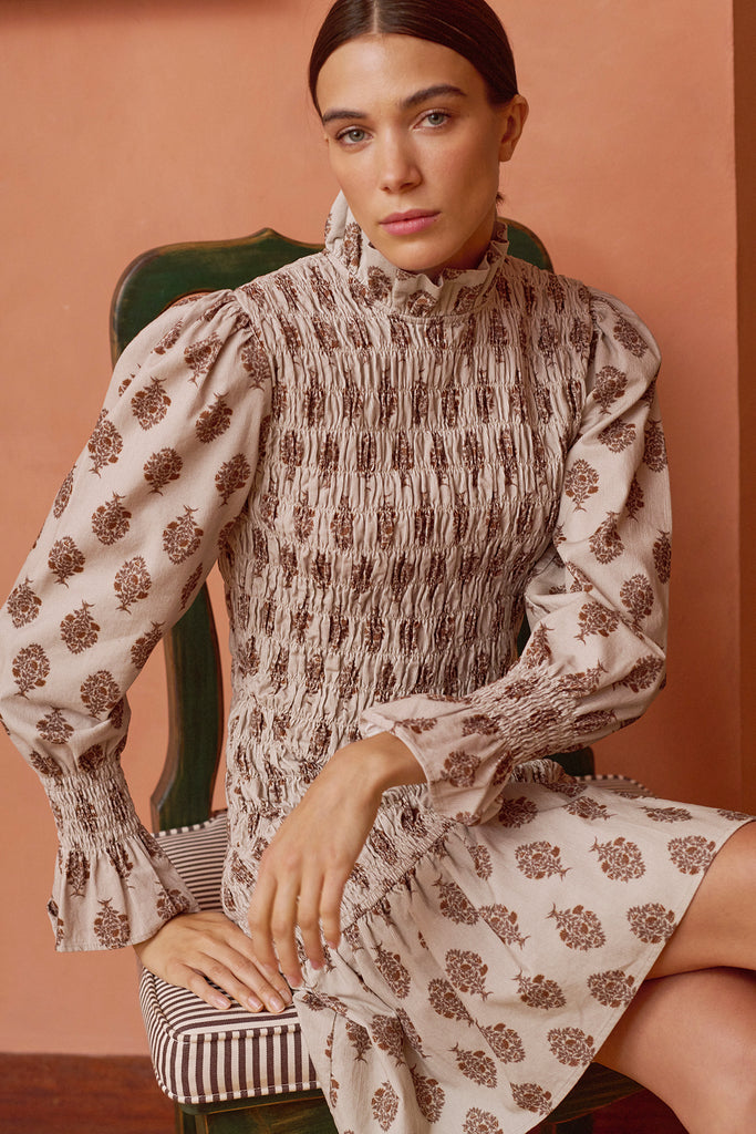 brown beige dresses Maria de la Orden Size:M (36-37 sleeve length) Dresses-Homepage Yvette Dress by Ulla