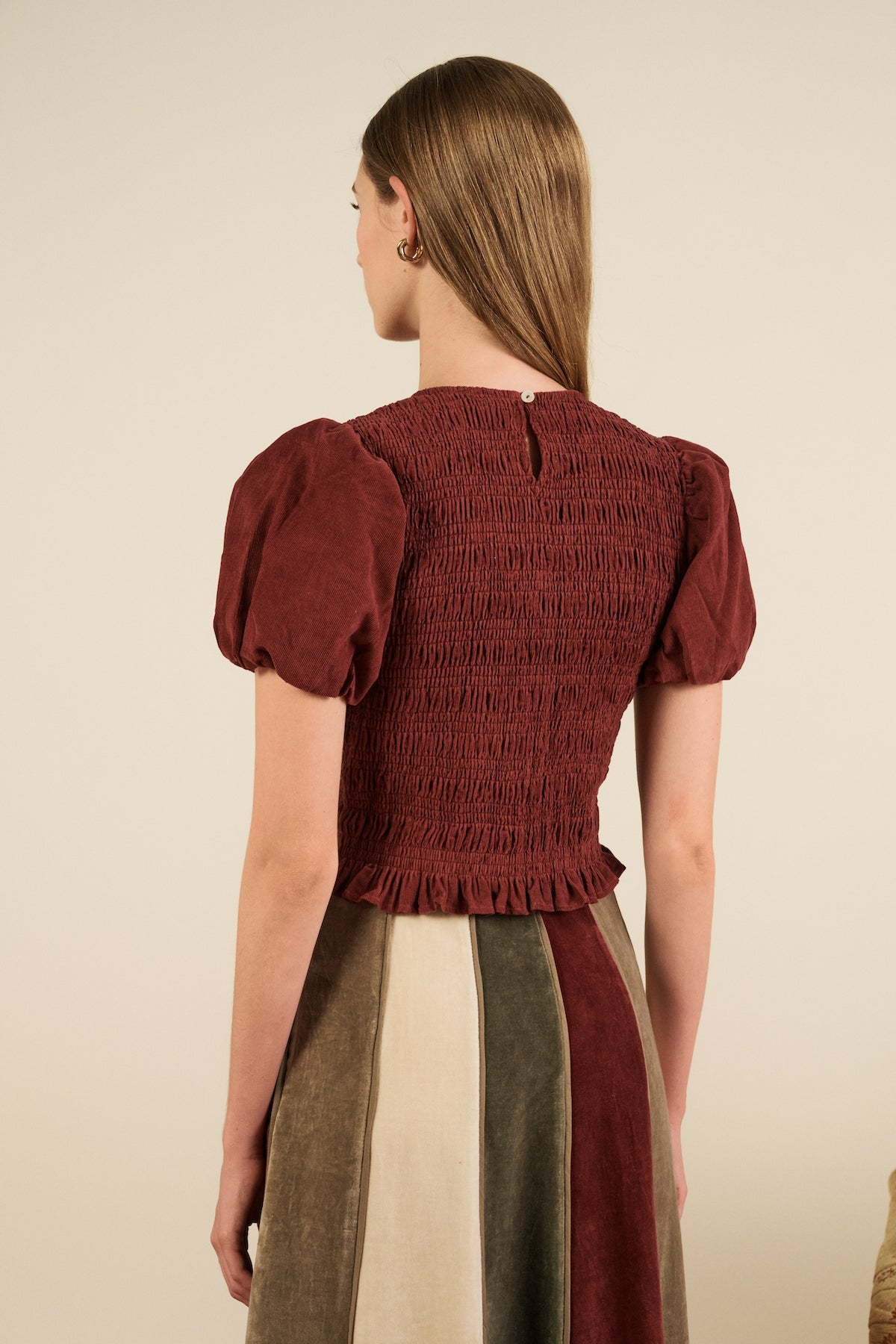Maria de la Orden | Baila Top Burgundy Corduroy