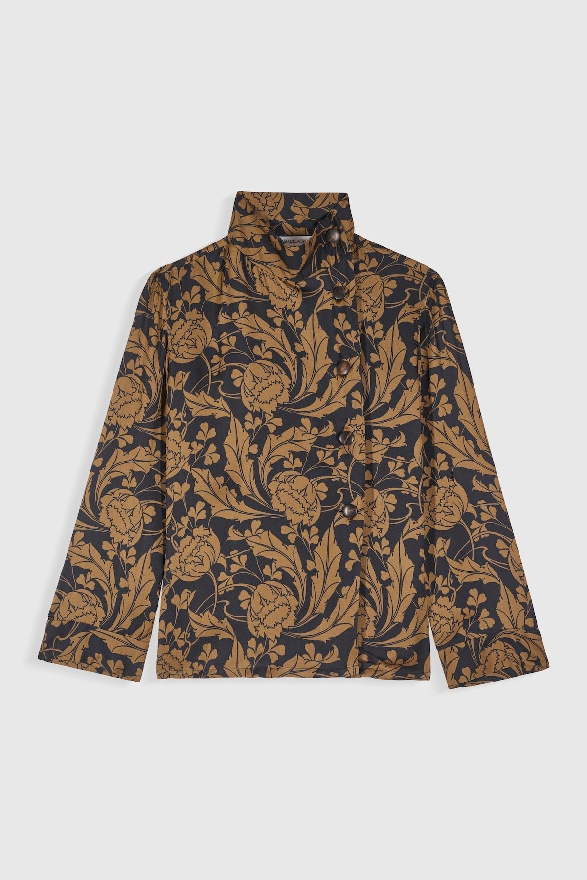 Beatriz Floral Blouse with High Collar | Maria de la Orden