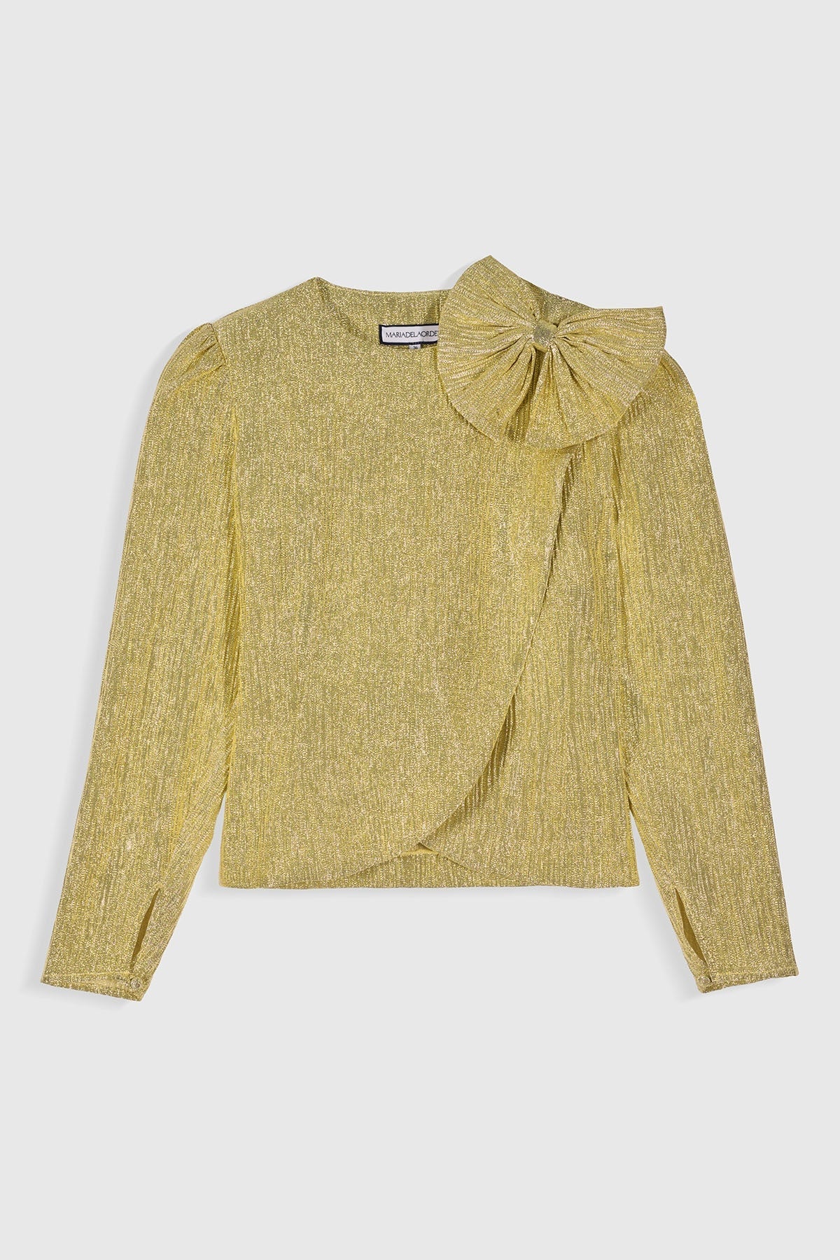 gold dress blouse Collette Liquid Metallic Long Sleeve Blouse main image 0