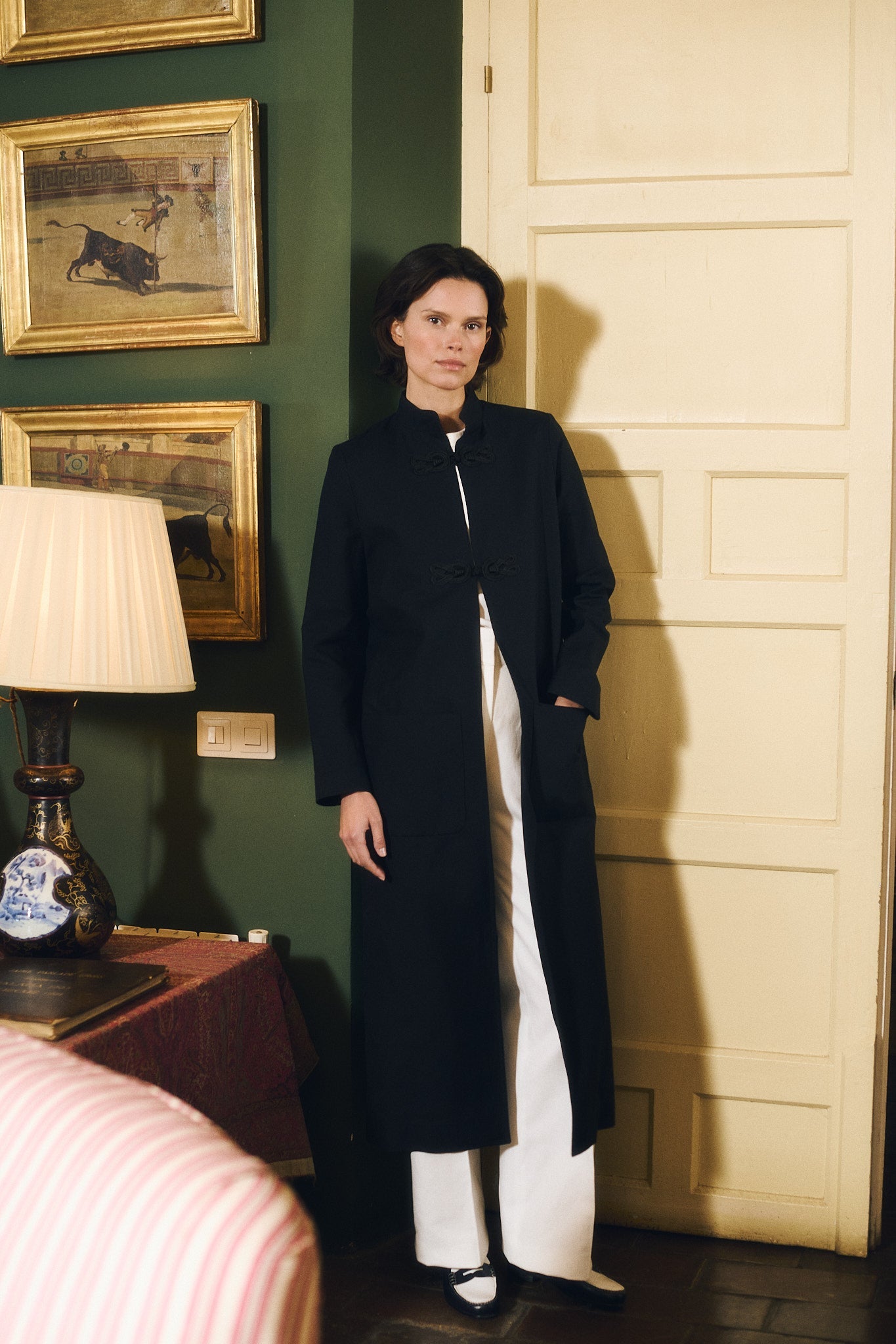 Maria de la Orden | Carnot Coat Black Linen