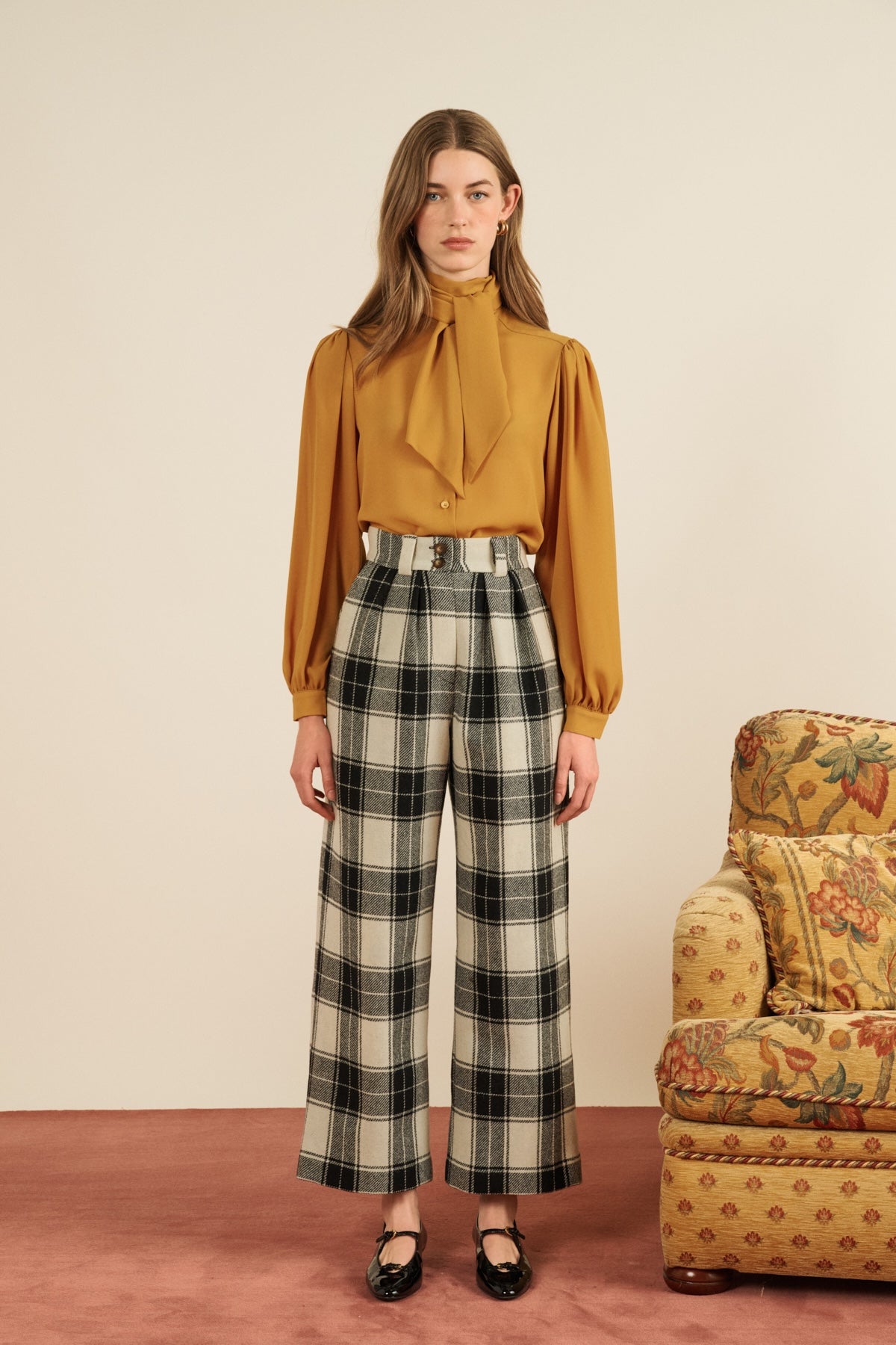 Maria de la Orden | Chesnut Pants B&W Checks display picture 1