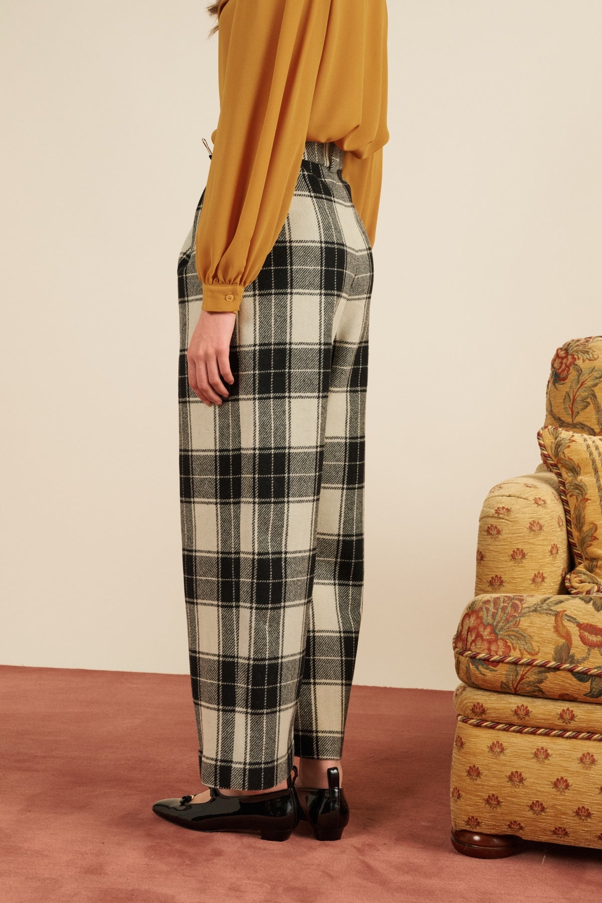 Maria de la Orden | Chesnut Pants B&W Checks