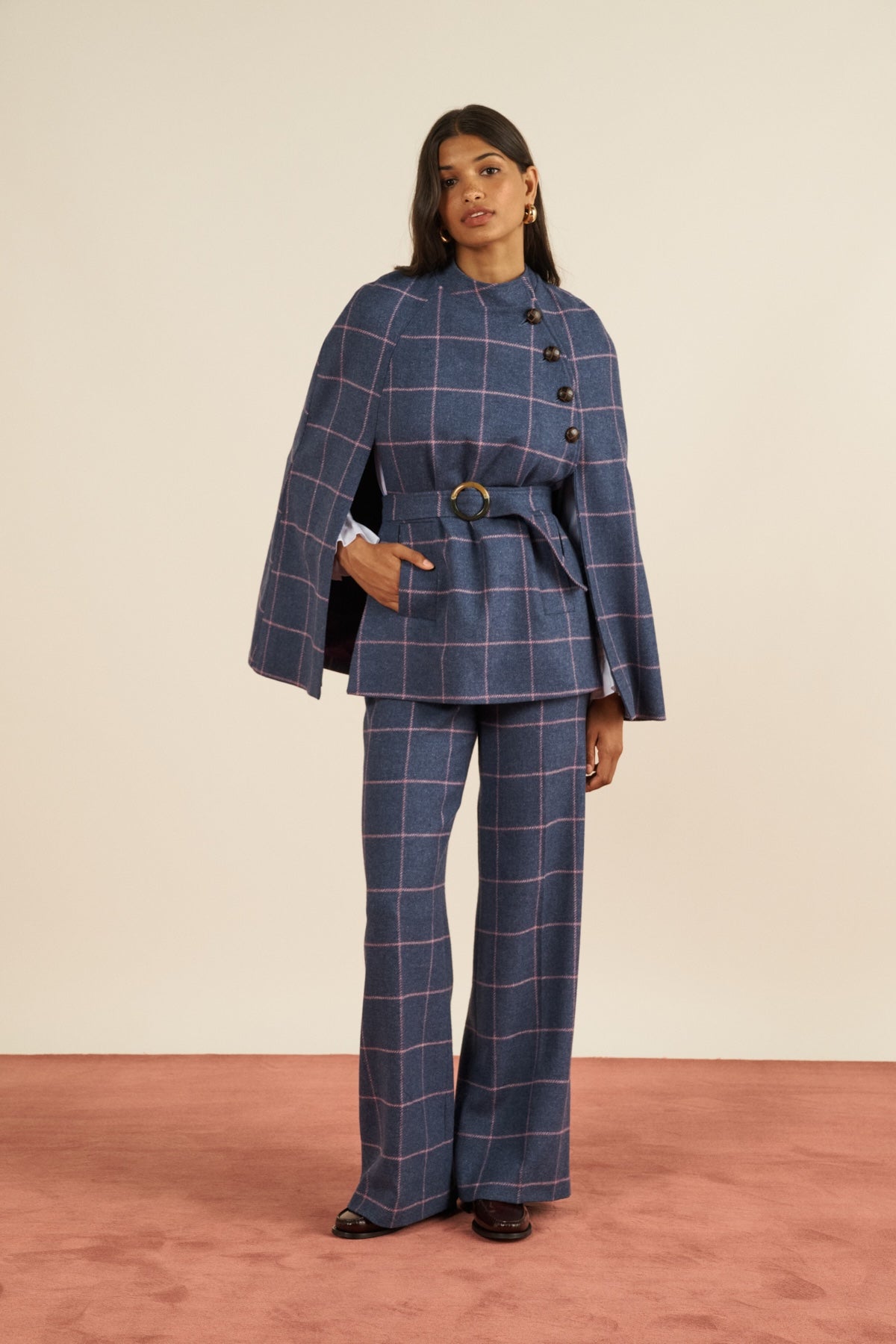 Maria de la Orden | Clery Cape Purple Checks