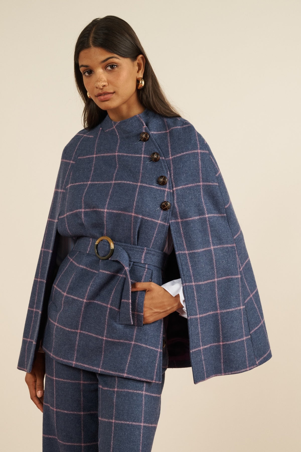 Maria de la Orden | Clery Cape Purple Checks