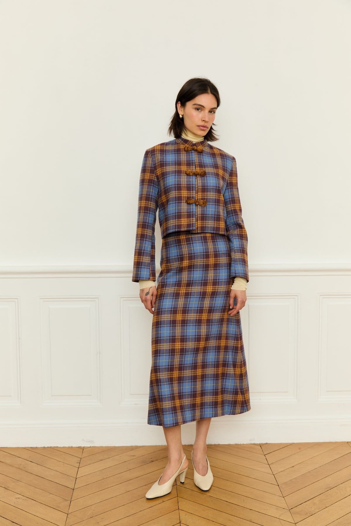 Maria de la Orden | Costa Skirt Blue Checks
