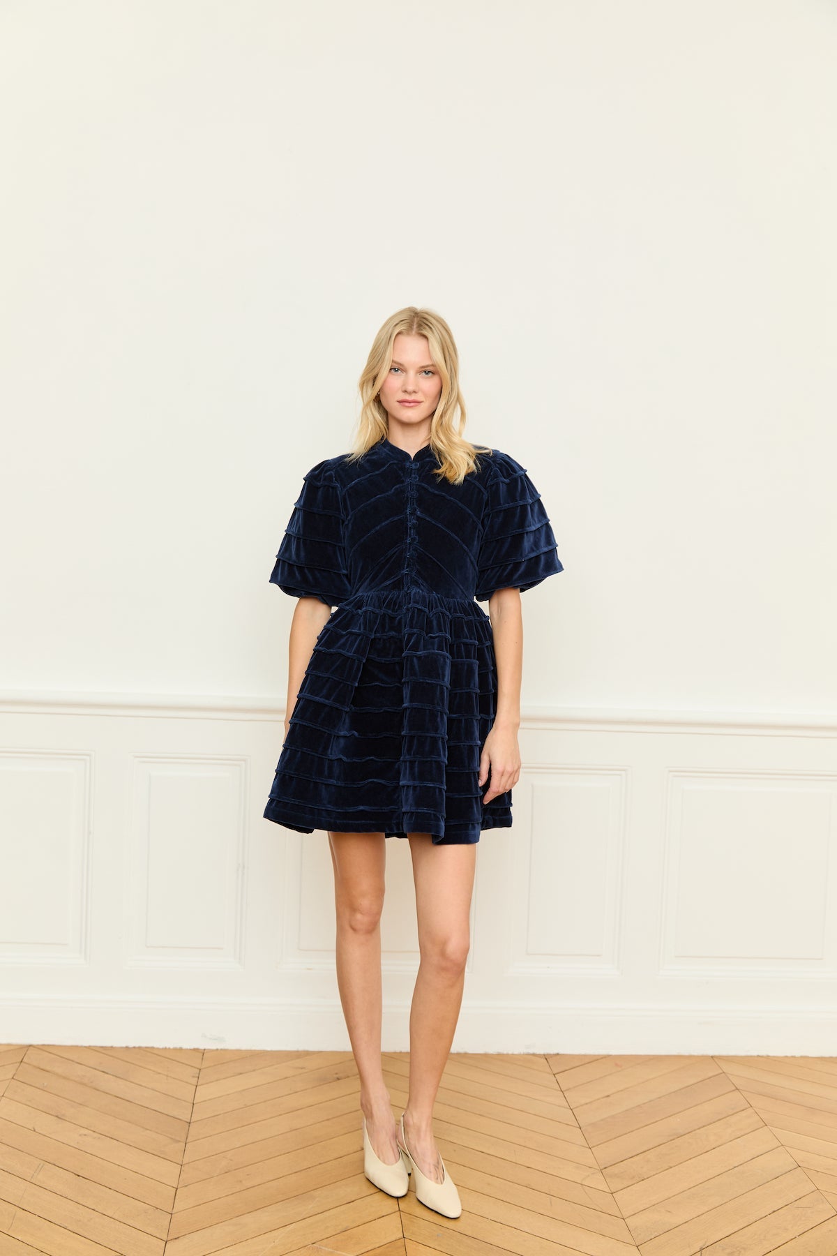 Maria de la Orden | Daisy Dress Velvet Navy