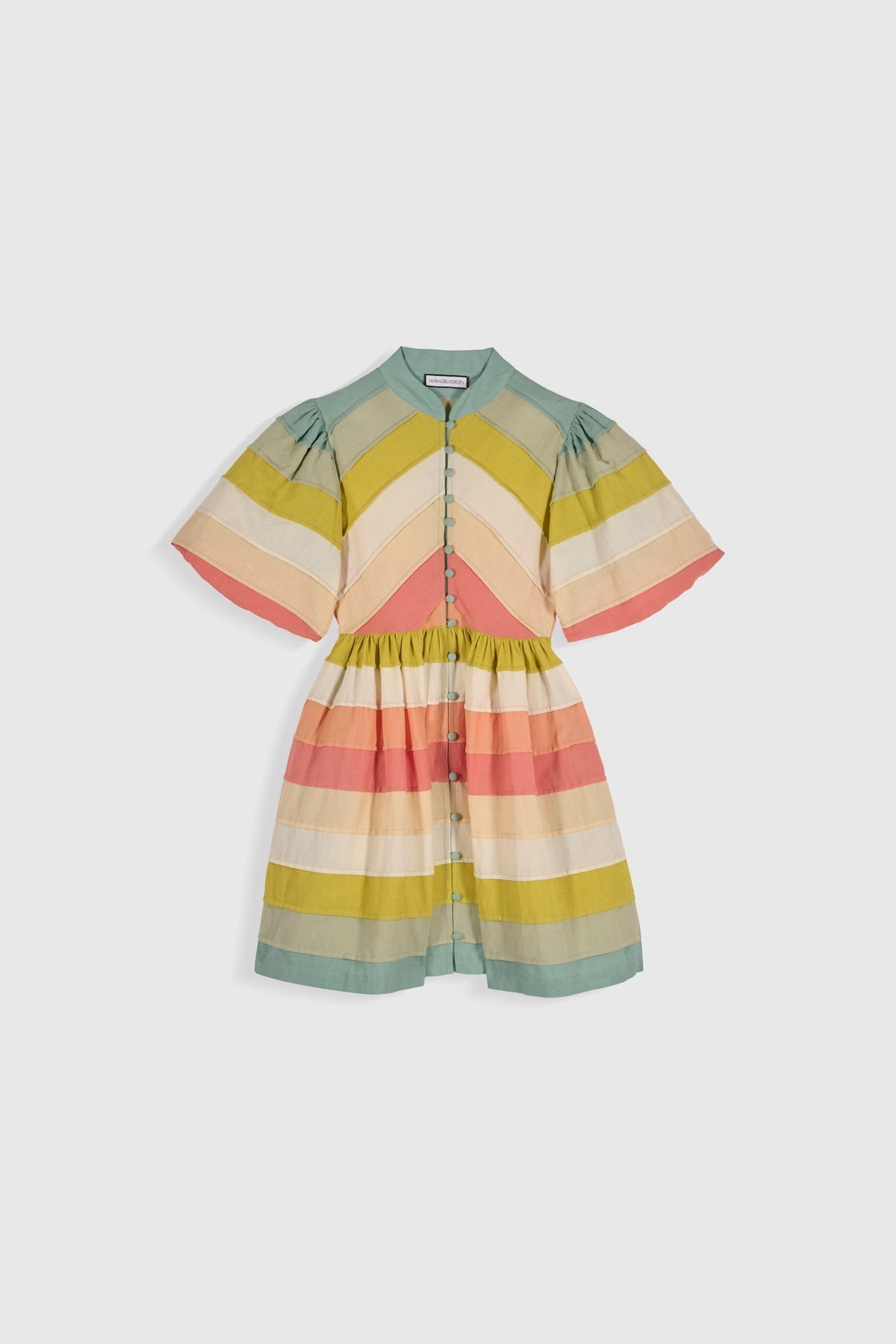Maria de la Orden | Daisy Dress Mint & Coral