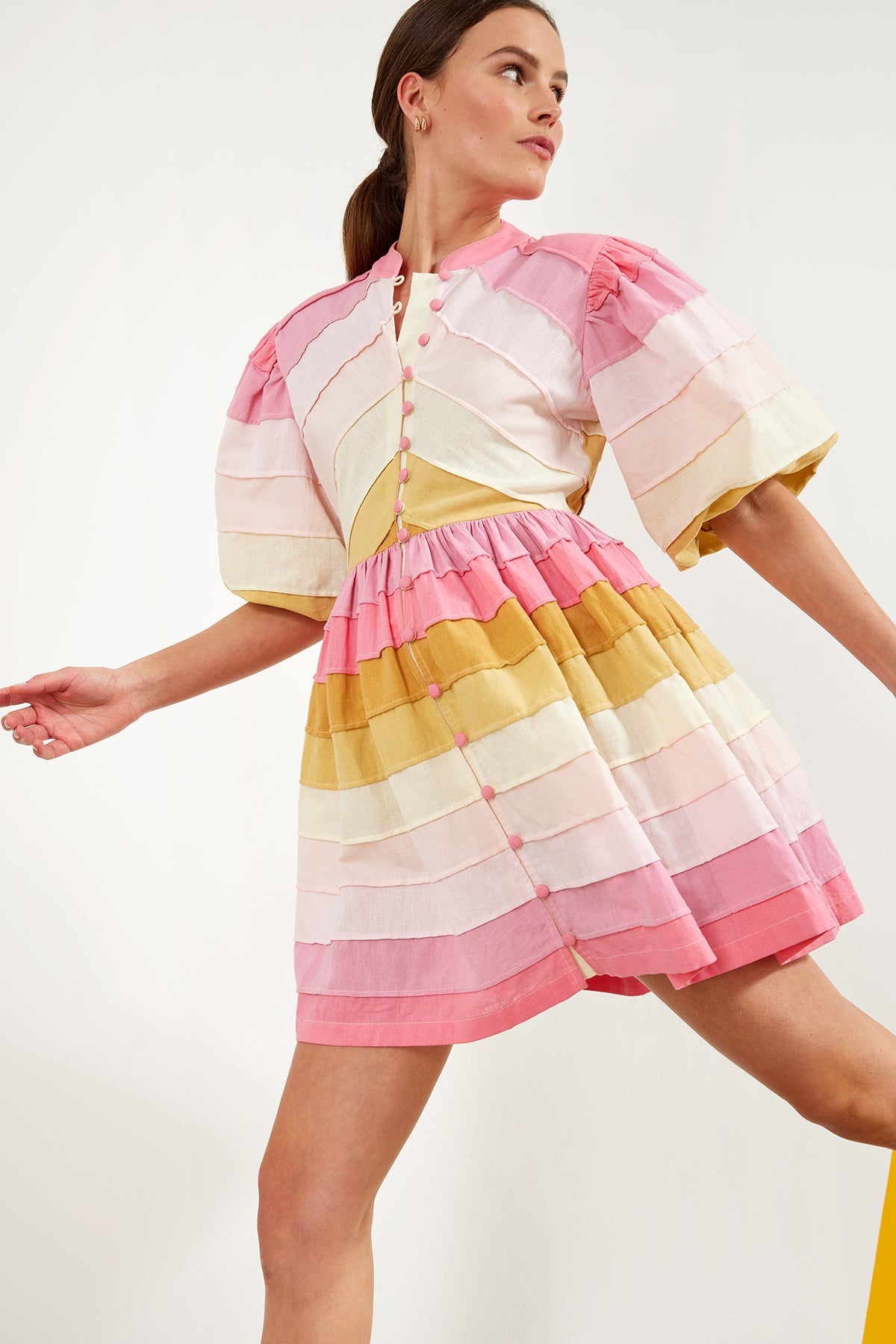 Maria de la Orden | Daisy Dress Pink Rainbow