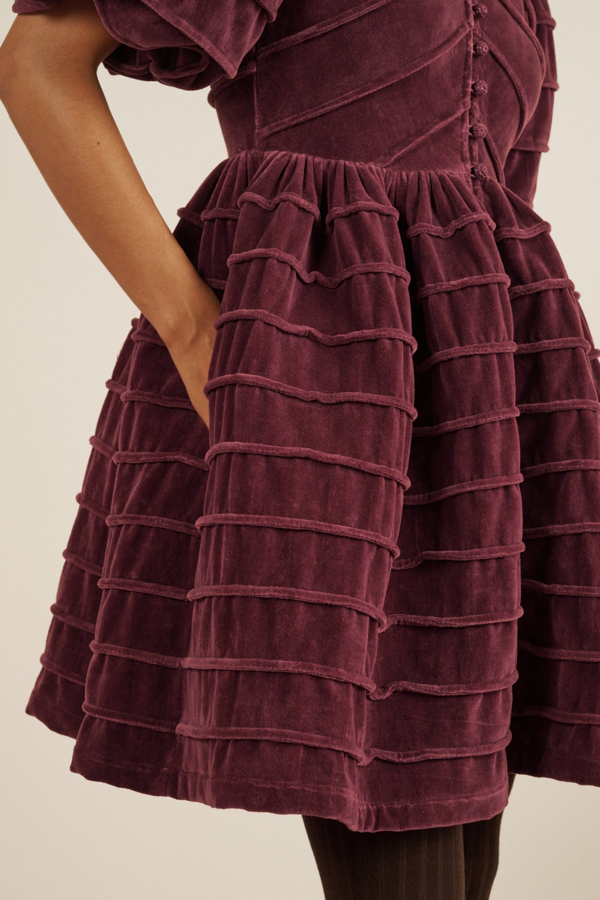 Maria de la Orden | Daisy Dress Windsor Wine Velvet