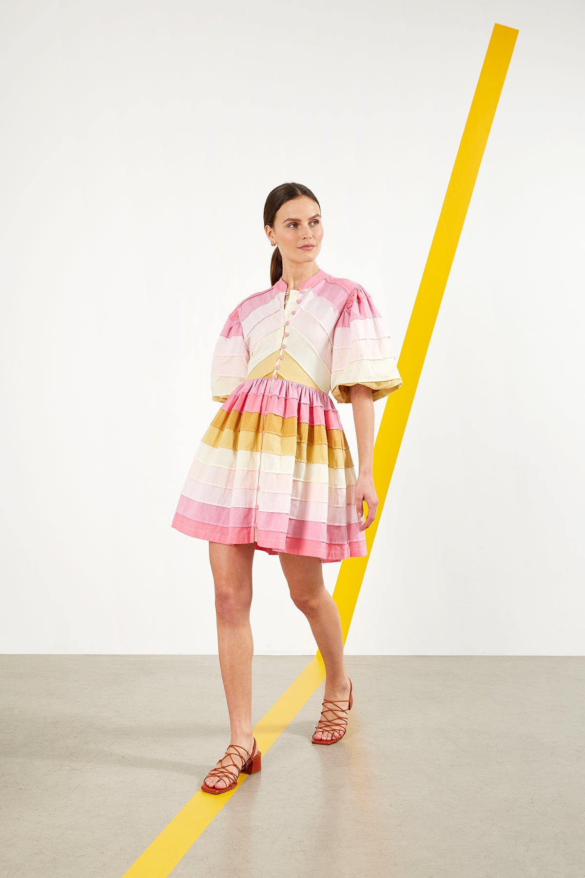 Maria de la Orden | Daisy Dress Pink Rainbow