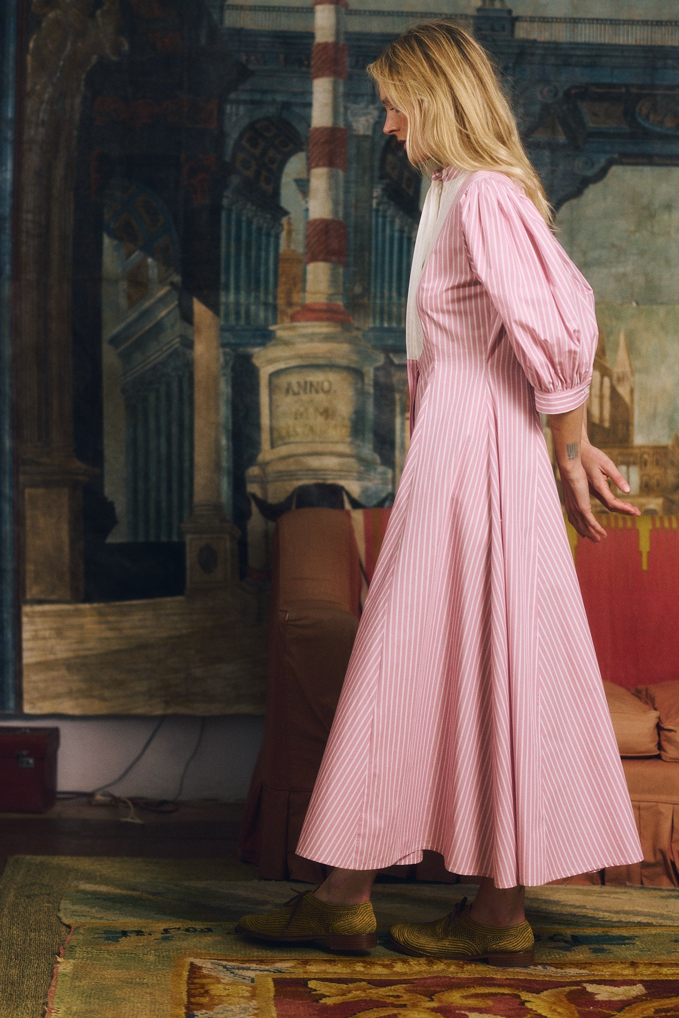 Dimitra Dress - Pink Stripes