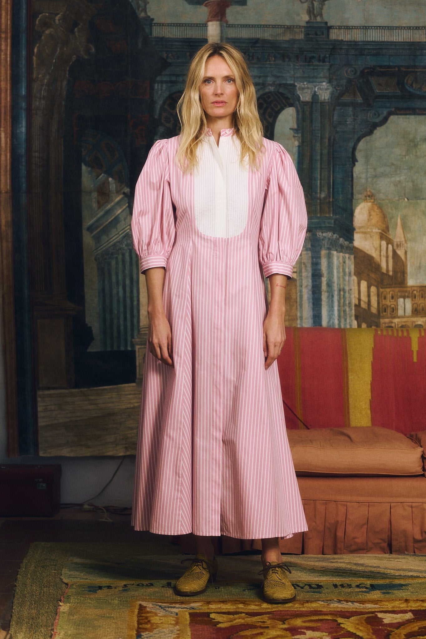 Dimitra Dress - Pink Stripes