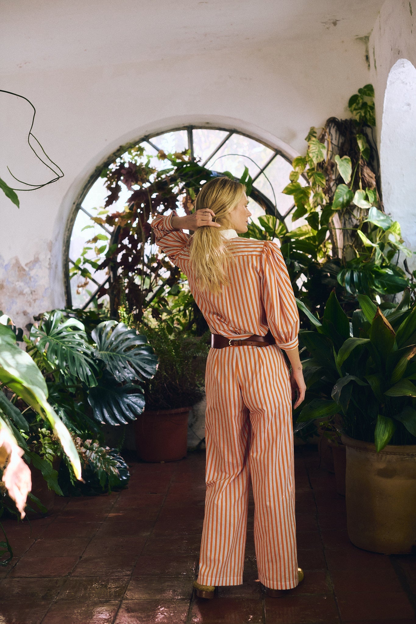 Maria de la Orden | Dimitra Shirt Orange Stripes