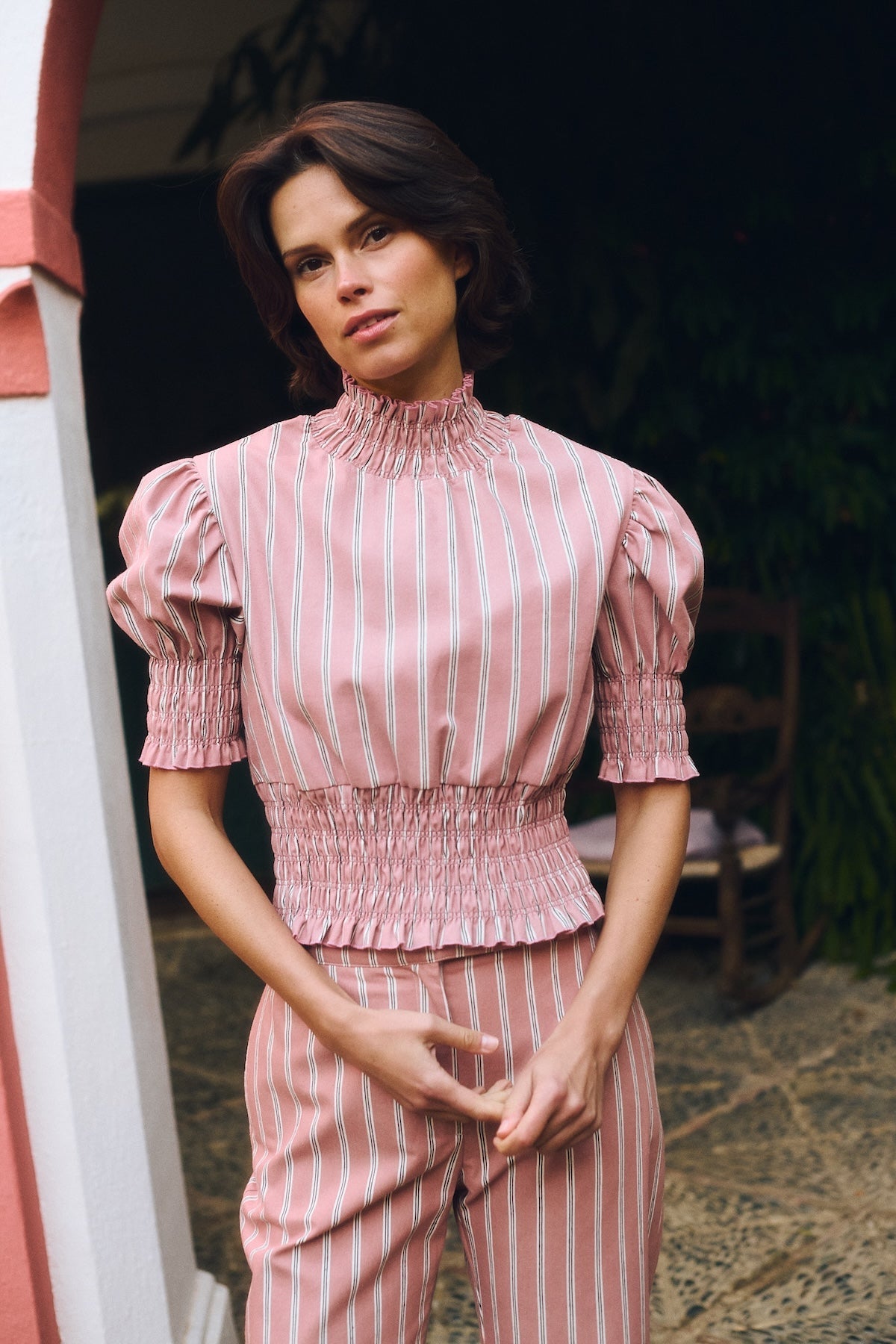 Maria de la Orden | Ella Top Pink Stripes