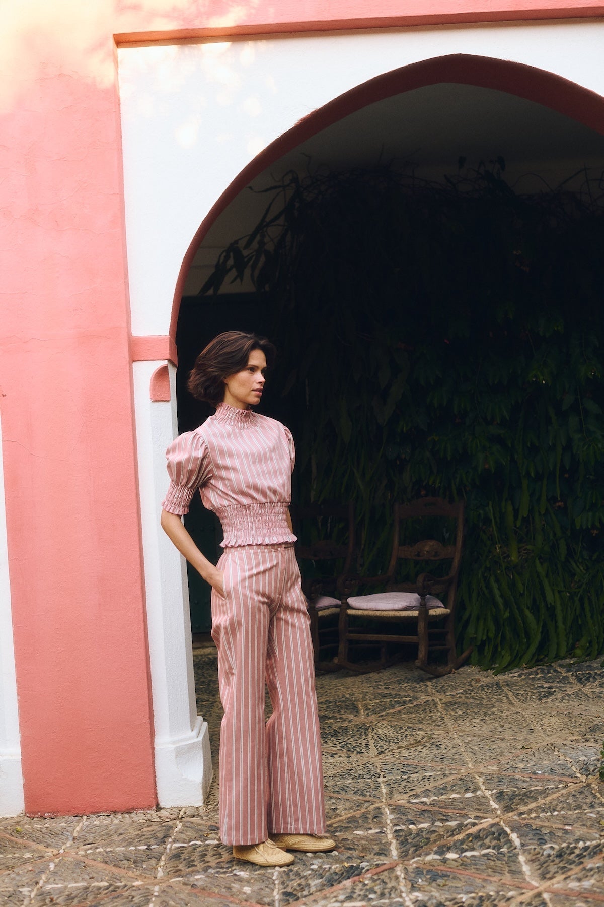 Maria de la Orden | Ella Top Pink Stripes