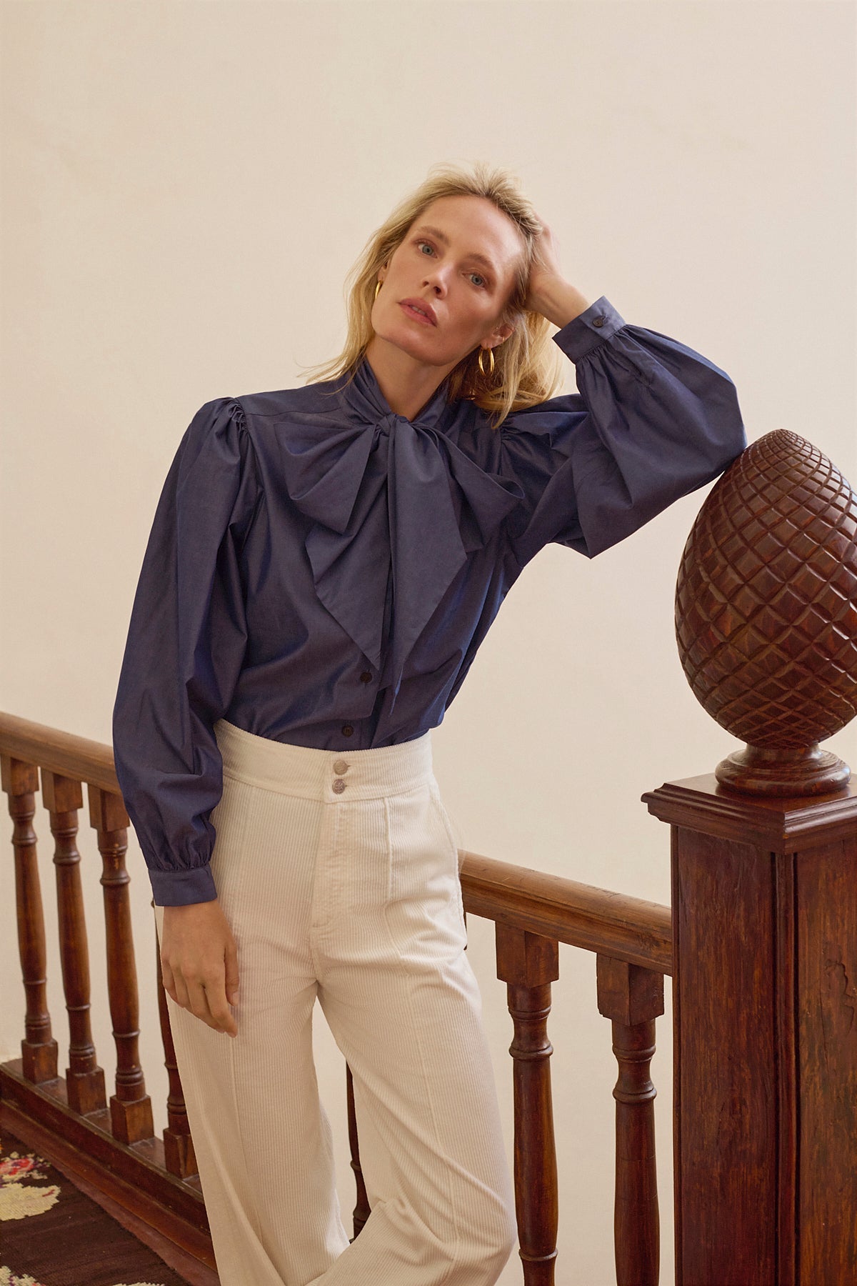 andmary アンドマリー Suzy ribbon tops navy ANDMARY】Suzy ribbon tops