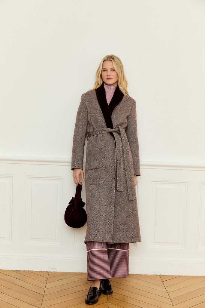 Maria De La Orden Grape Coat Beige Herringbone maria-de-la-orden-grape-coat-beige-herringbone