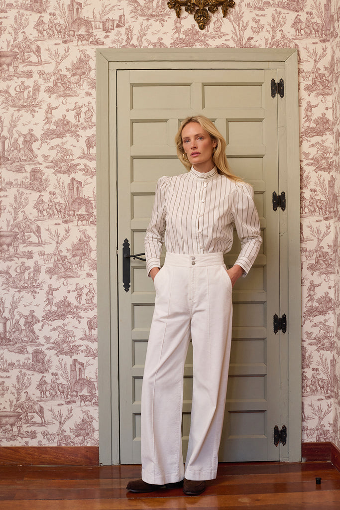 Hay Pants in Blue Tweed Lambswool | Maria de la Orden