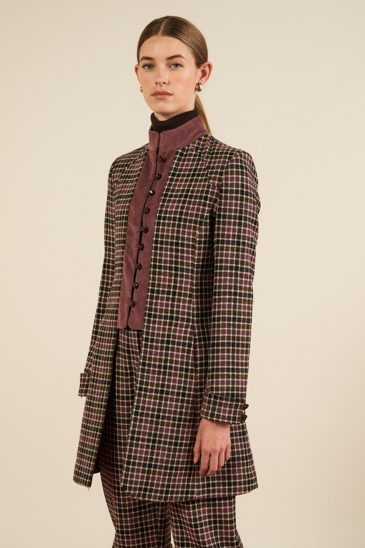 Maria de la Orden | James Jacket Purple Checks