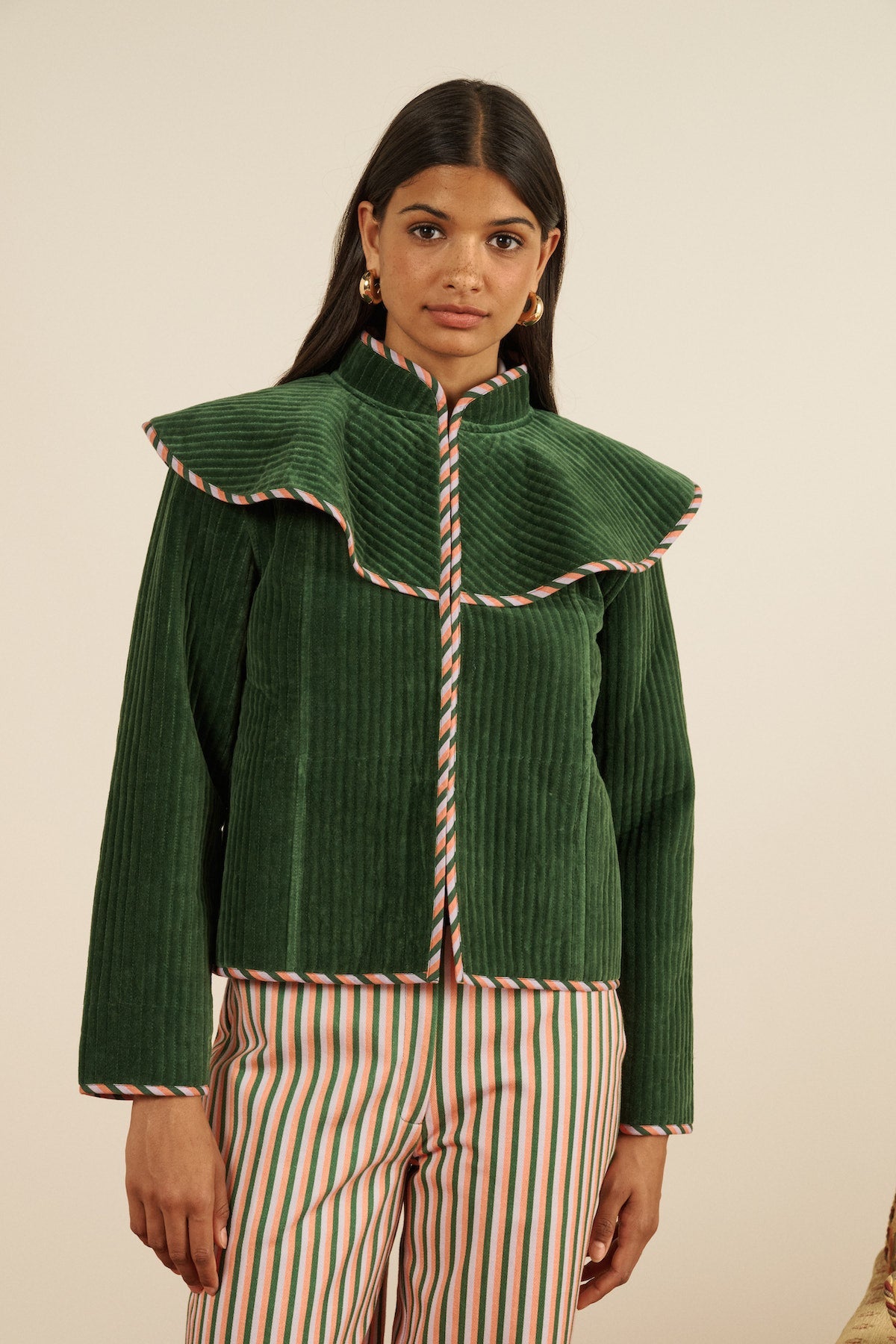 Maria de la Orden | Jardin Jacket Green Velvet