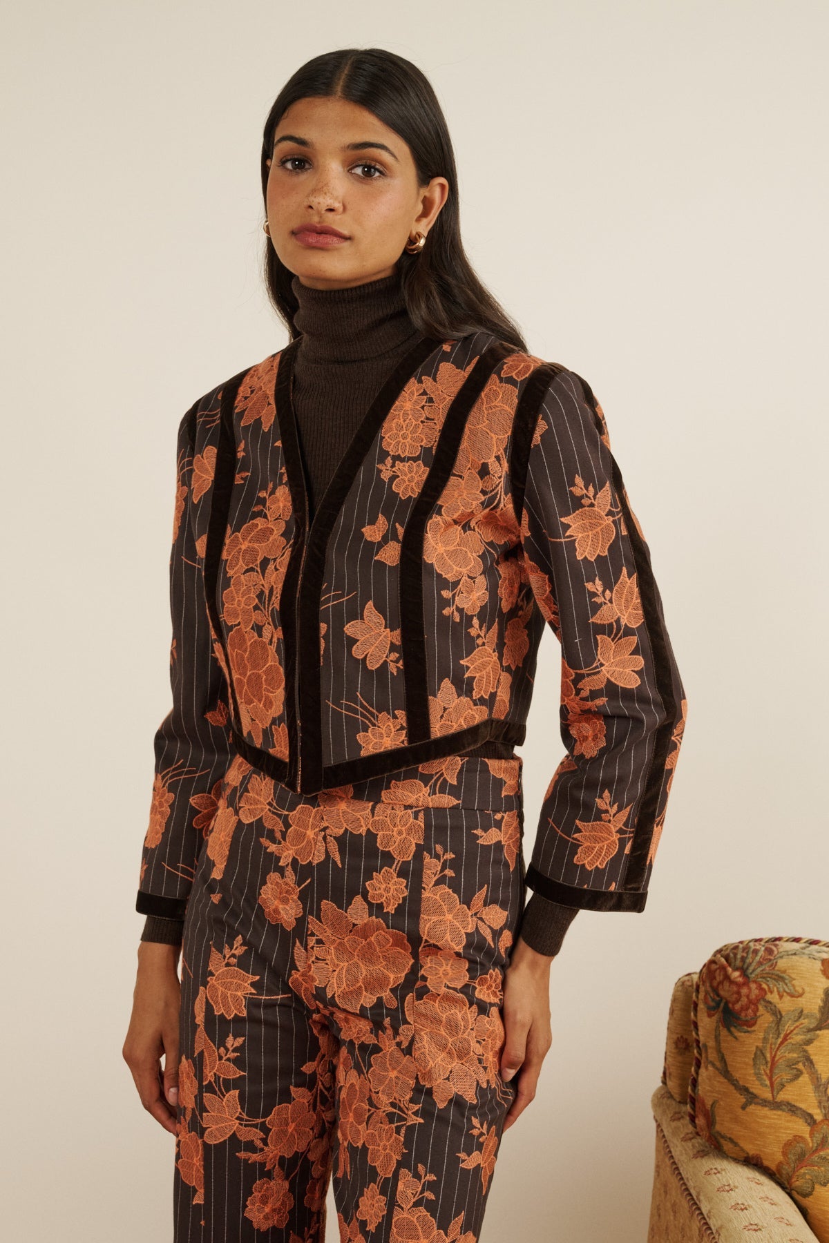 Maria de la Orden | Jones Jacket Brown Embroidered