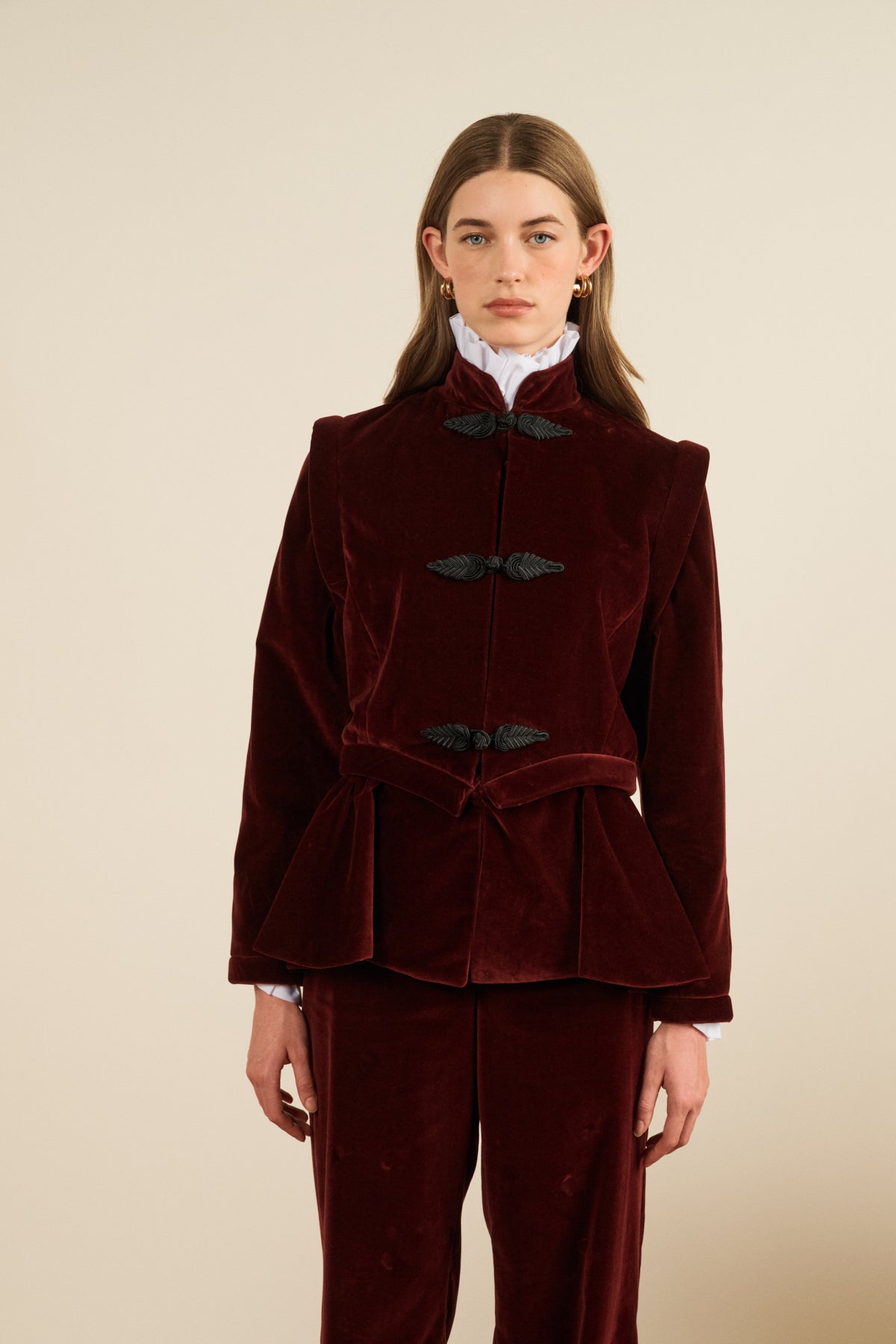 Maria de la Orden | Justine Jacket Burgundy Velvet