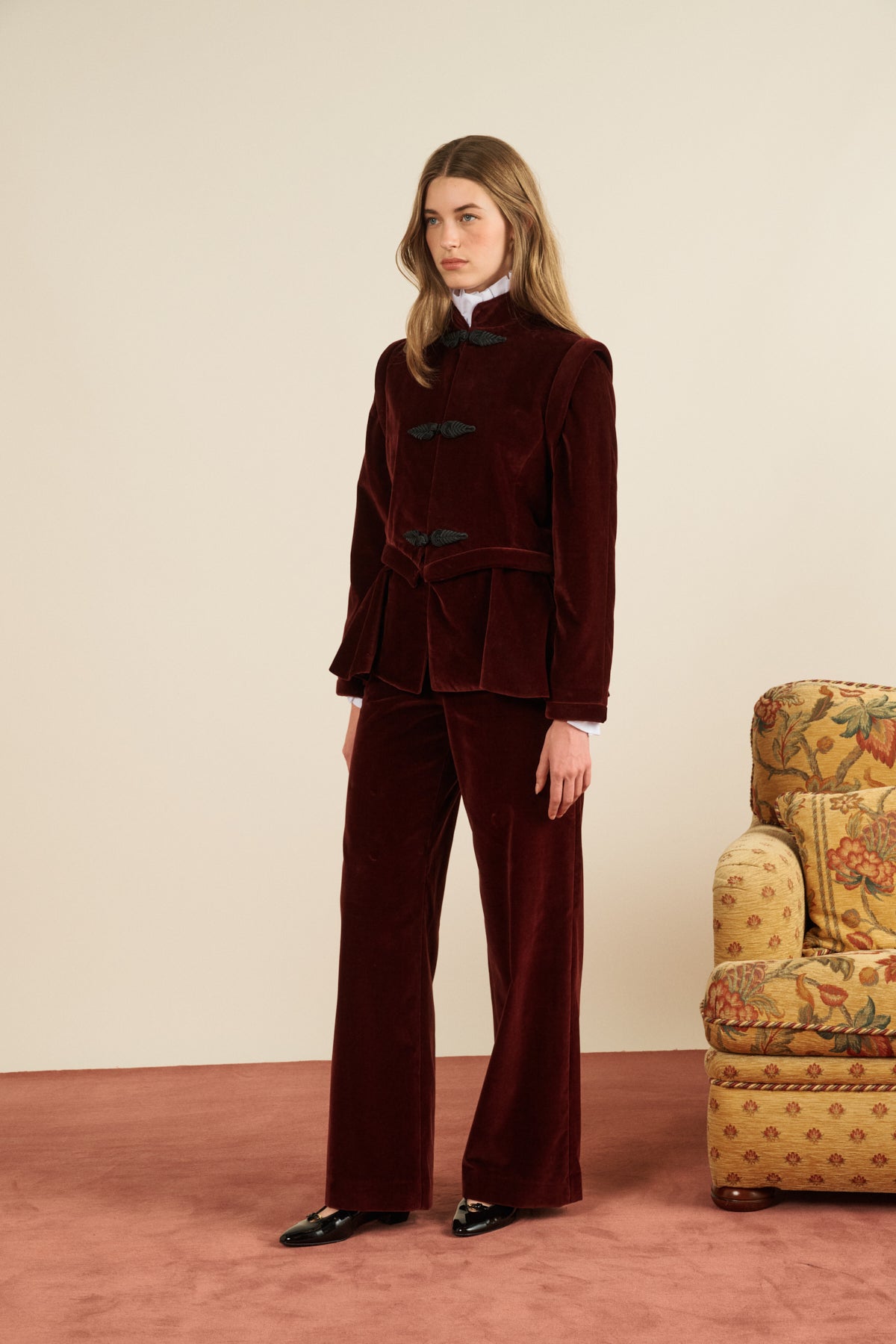 Maria de la Orden | Justine Jacket Burgundy Velvet