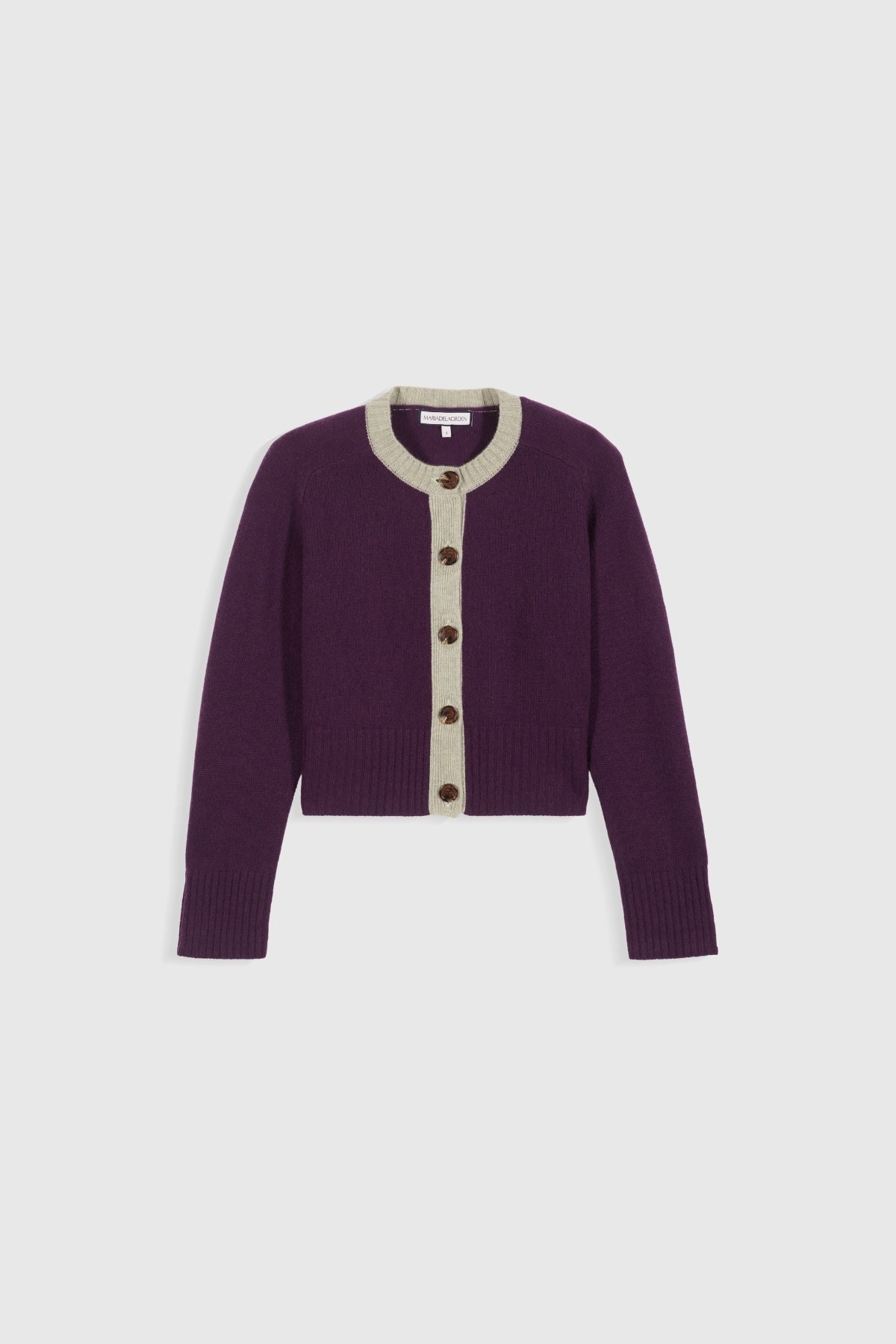Leti Cashmere Cardigan Sage Collar | Maria de la Orden