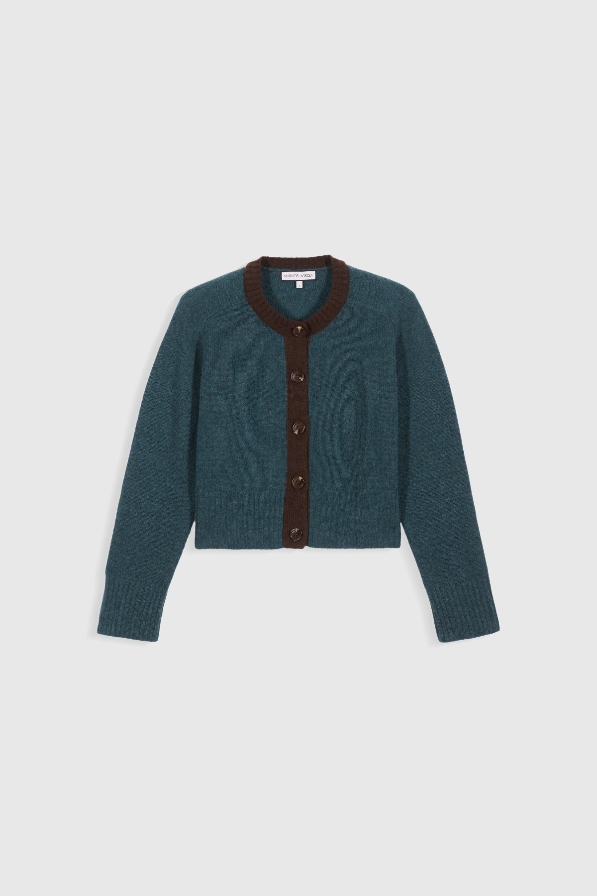 Leti Cashmere Cardigan in Sage and Miel | Maria de la Orden