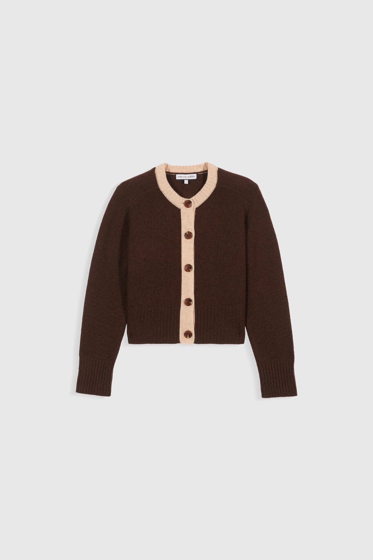 Leti Cashmere Cardigan in Sage and Miel | Maria de la Orden
