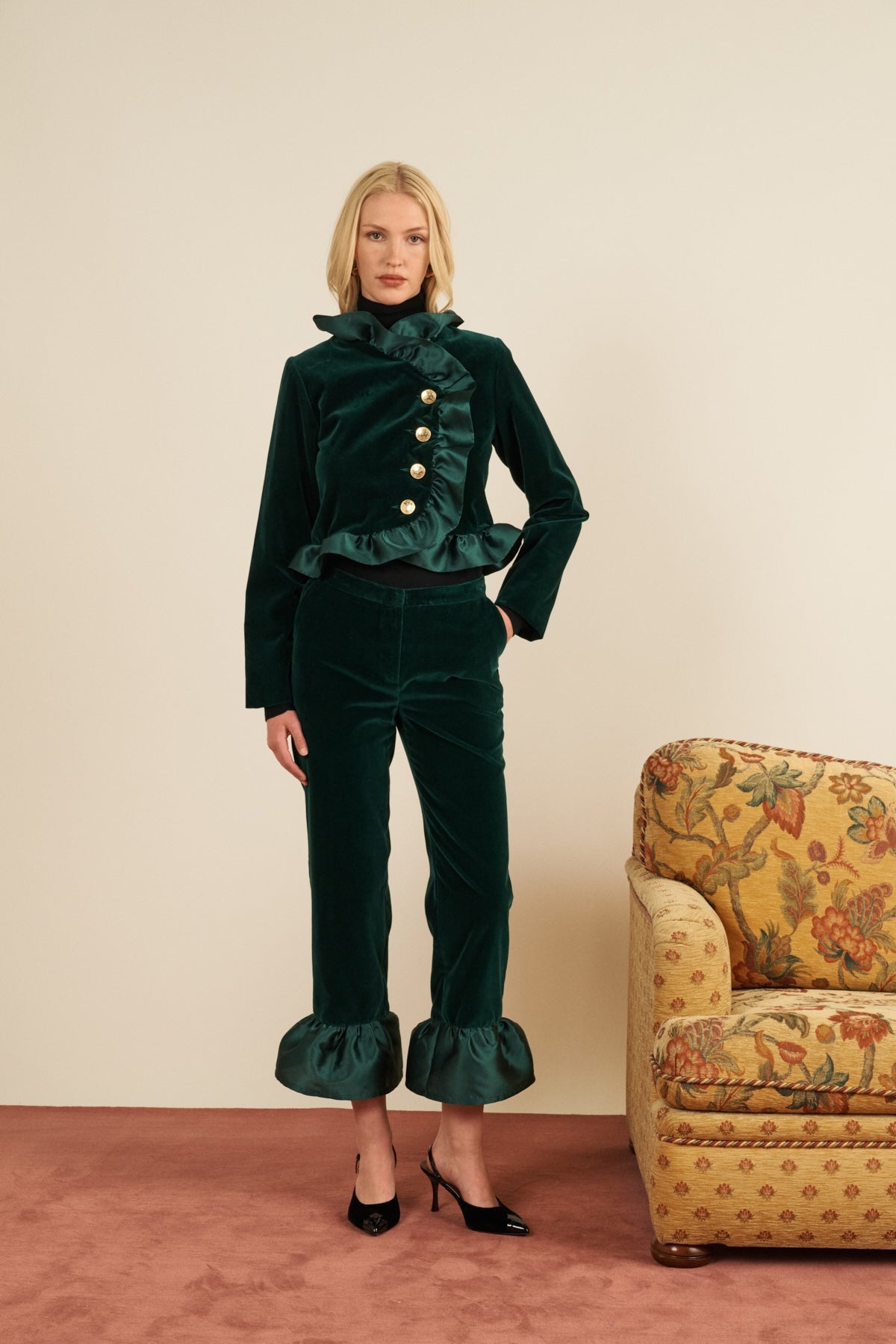 Maria de la Orden | Percy Pants Green Velvet