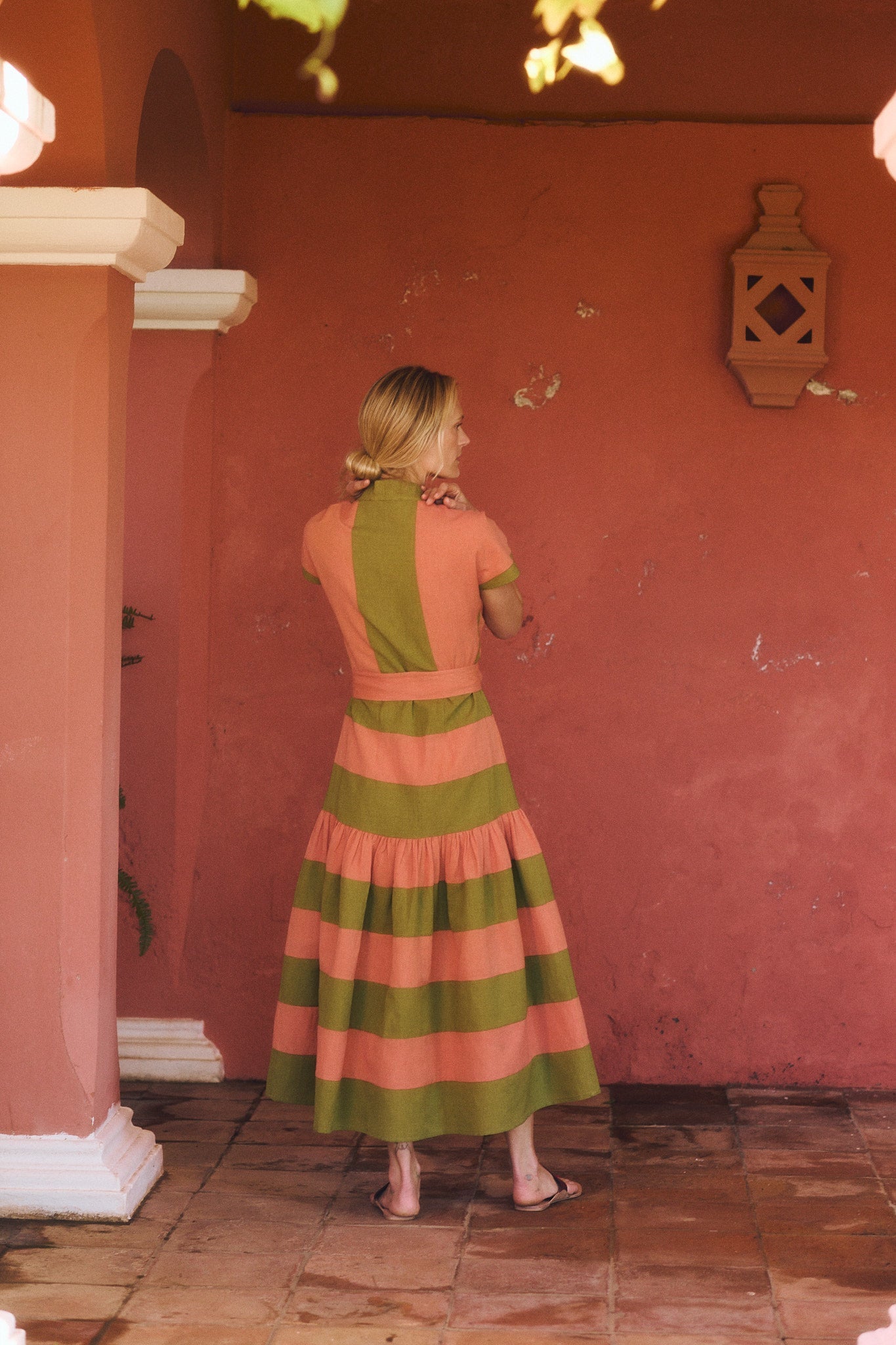 green and coral dress Hazel Blues