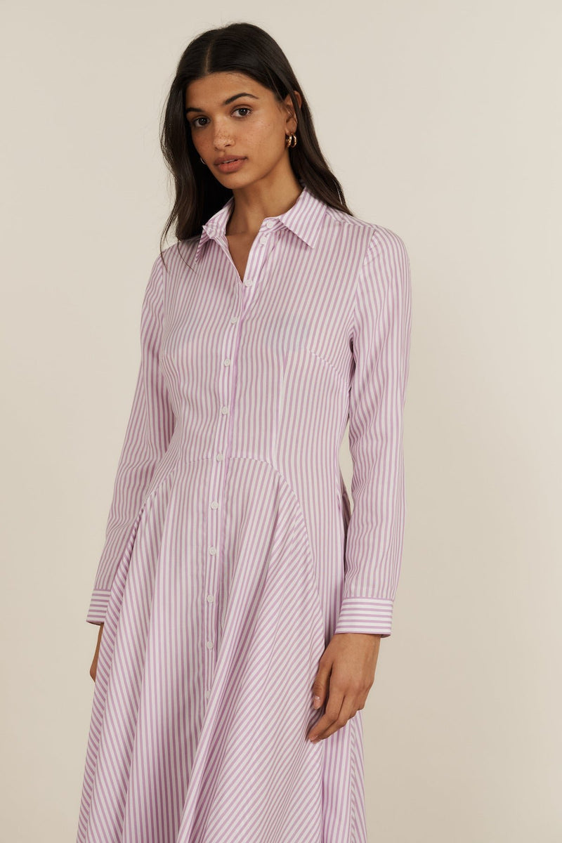 Maria de la Orden | Robi Dress Mauve Stripes