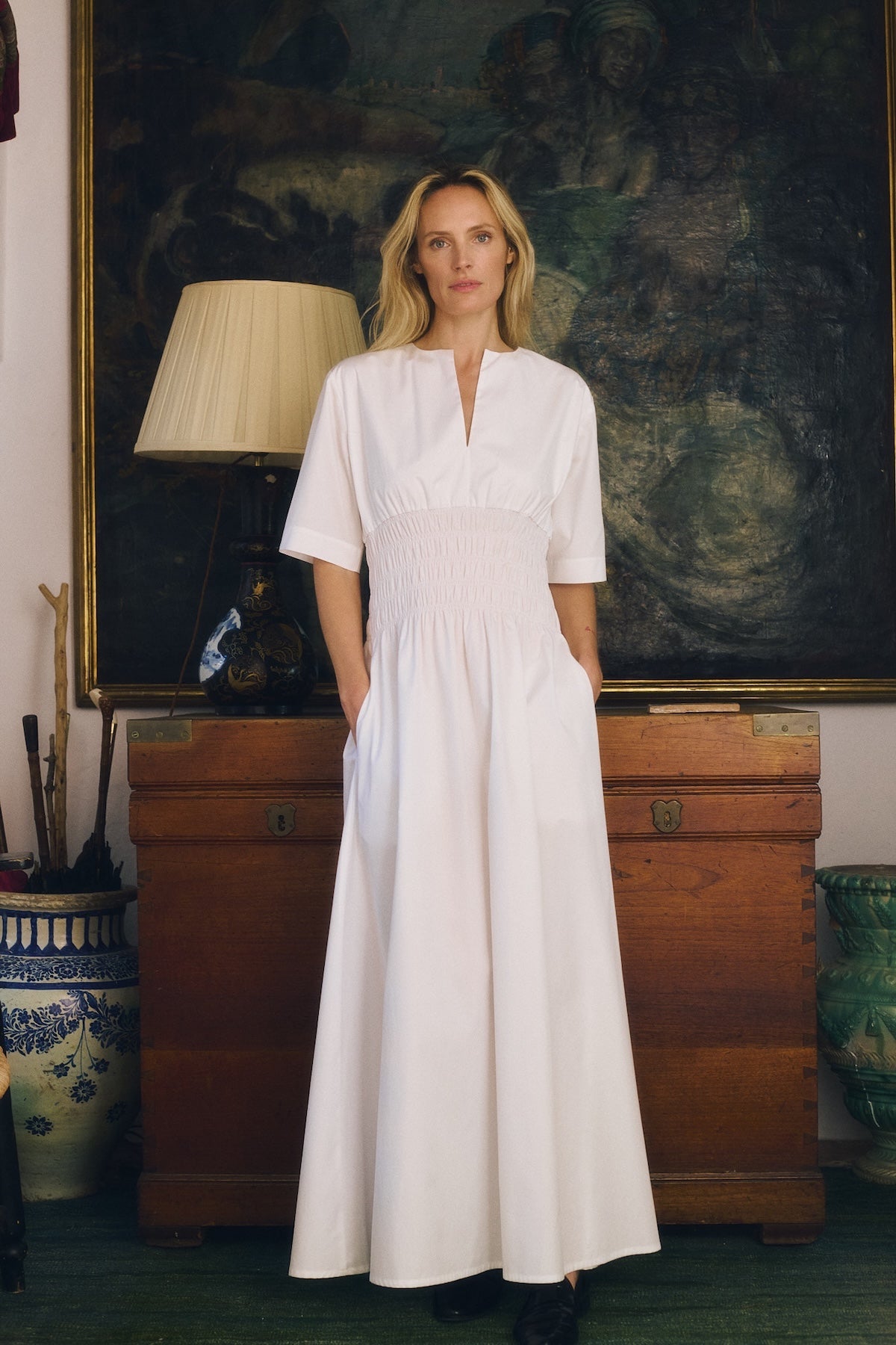 moda white dress Maria de la Orden
