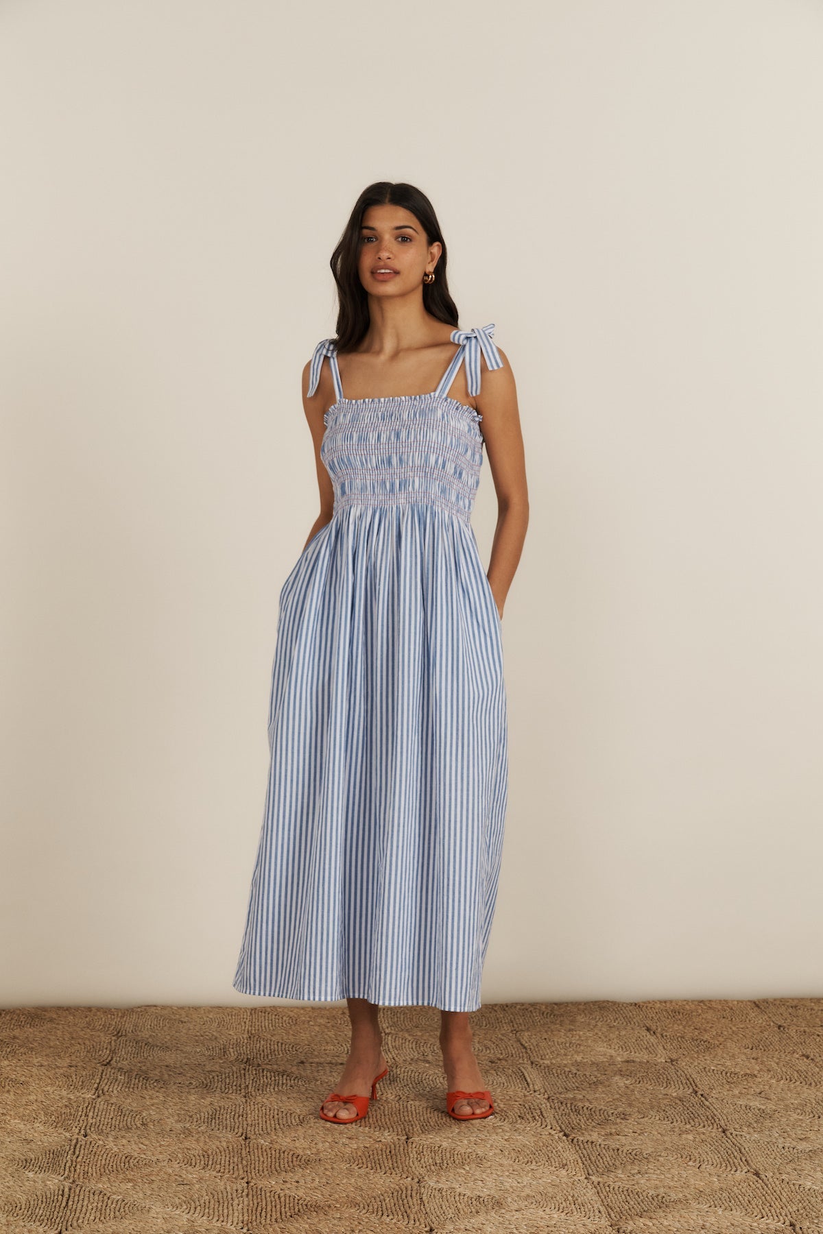 Maria de la Orden | Ruby Dress Blue Stripes