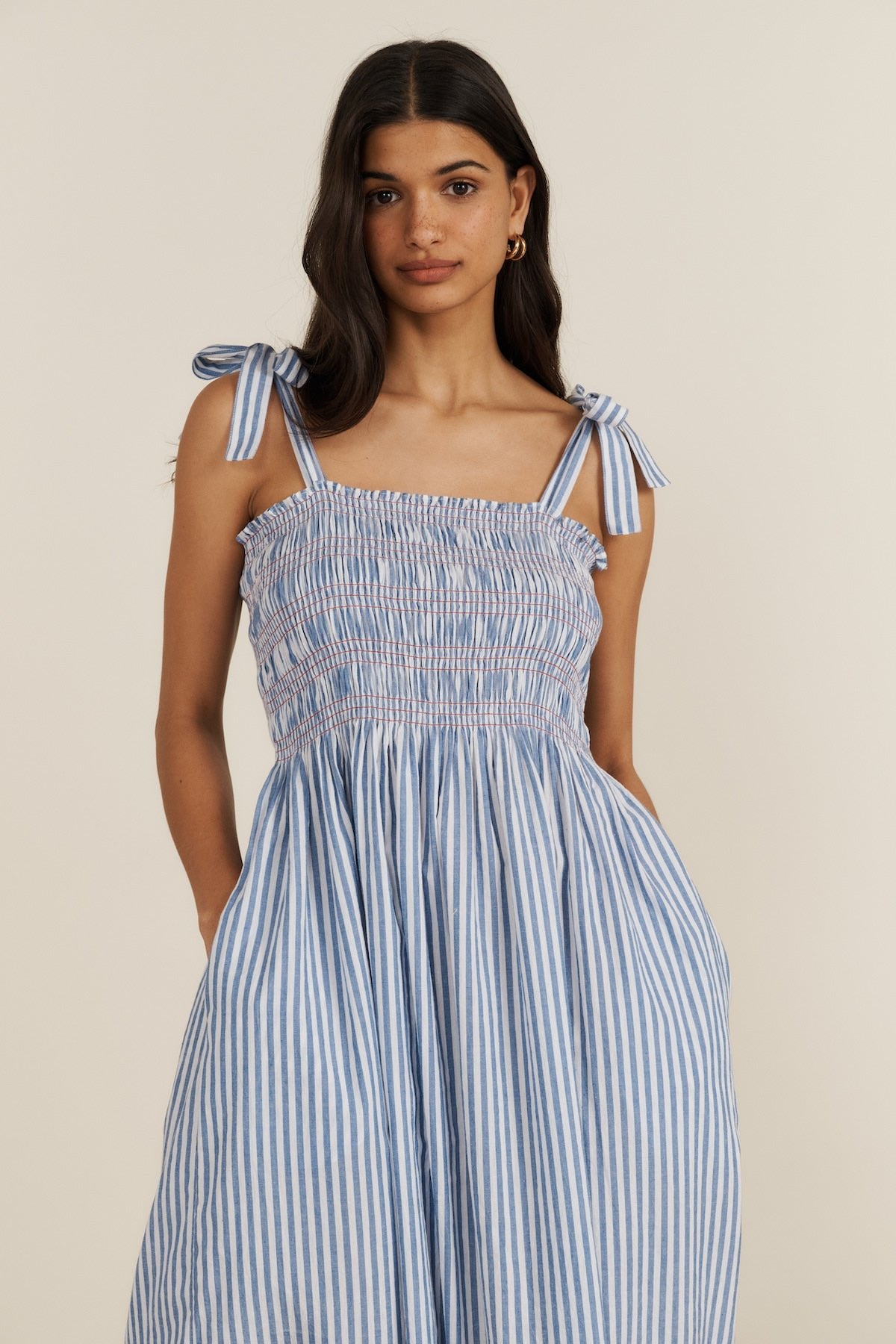 Maria de la Orden | Ruby Dress Blue Stripes
