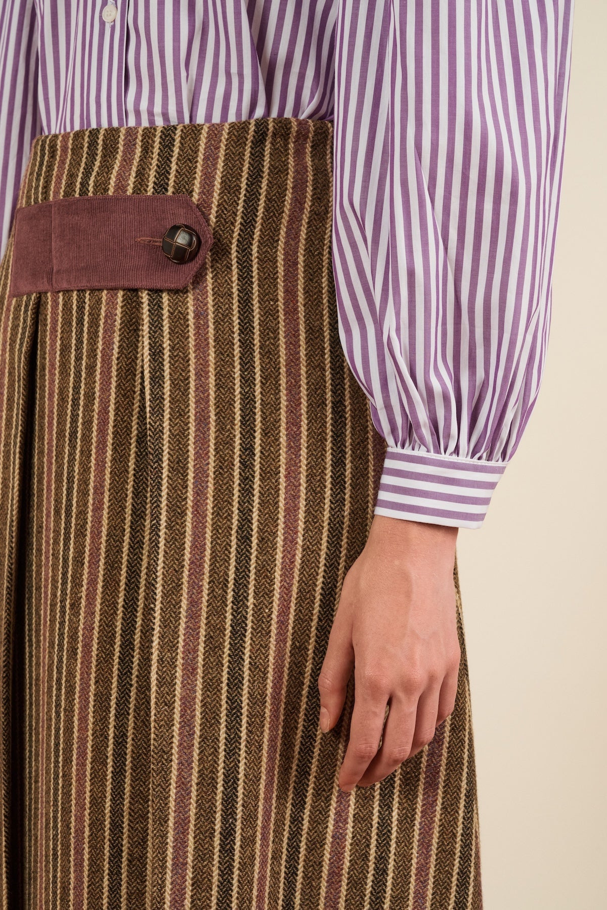 Maria de la Orden | Sacha Skirt Purple Stripes