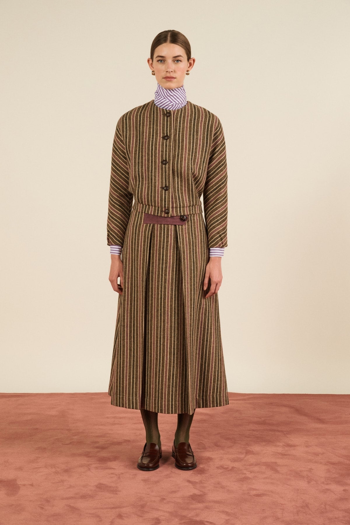 Maria de la Orden | Sacha Skirt Purple Stripes
