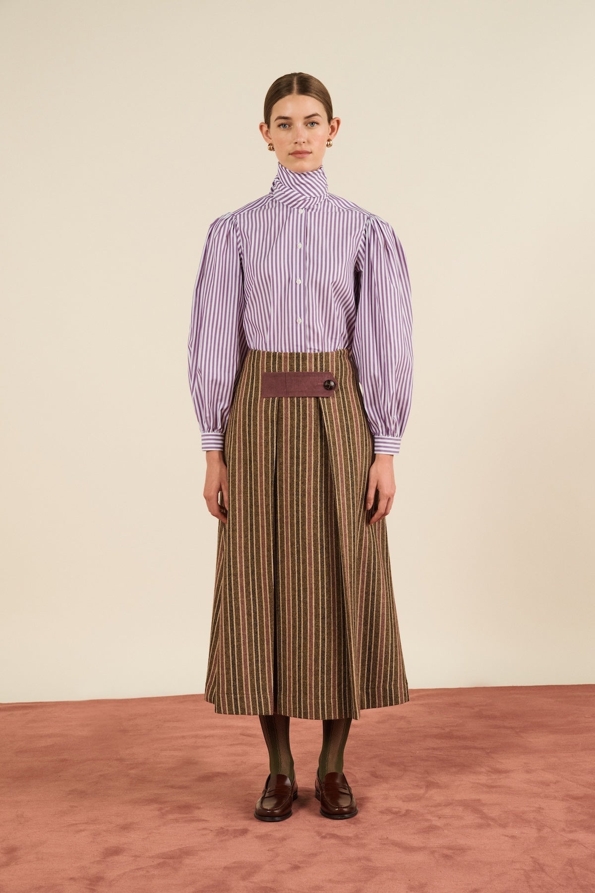 Maria de la Orden | Sacha Skirt Purple Stripes