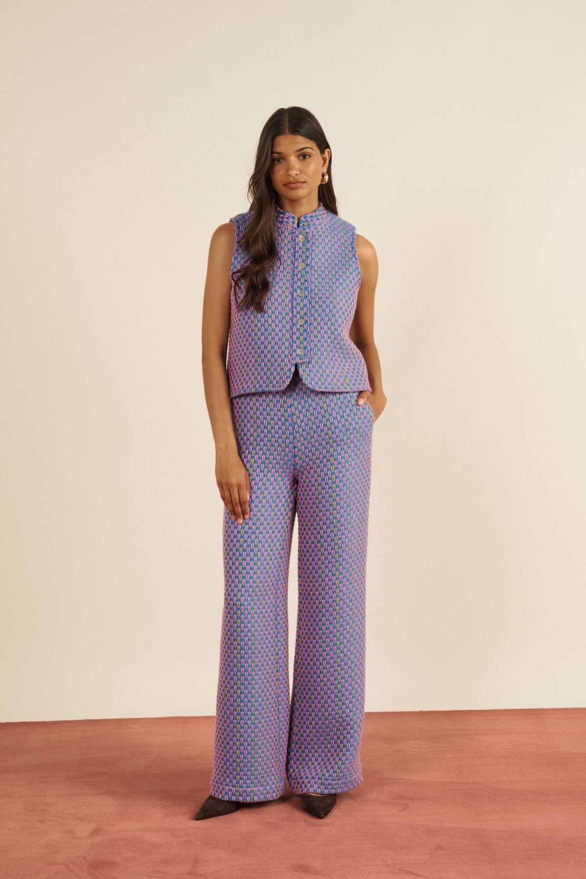 Maria de la Orden | Thelma Vest Swedish Blue Tweed