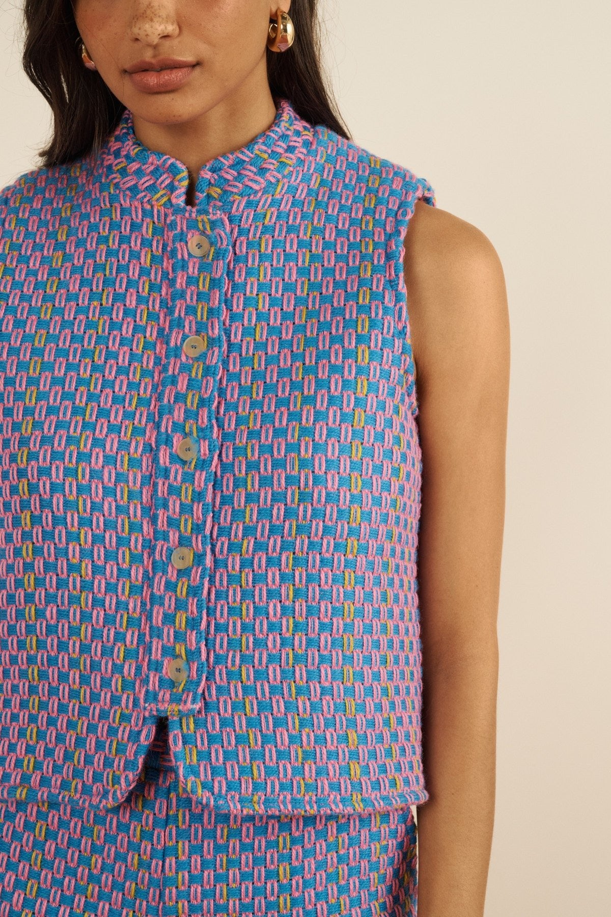 Maria de la Orden | Thelma Vest Swedish Blue Tweed